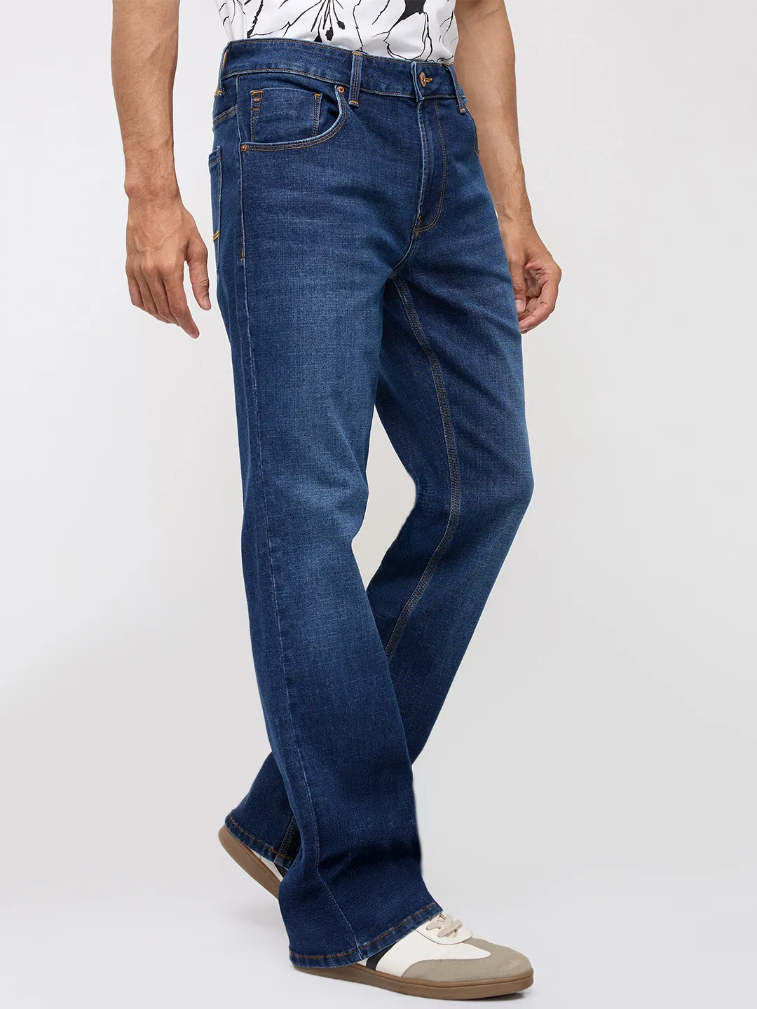 Men Rafter Jeans Boot Cut Fit Dark Blue Mid Rise - Image 3