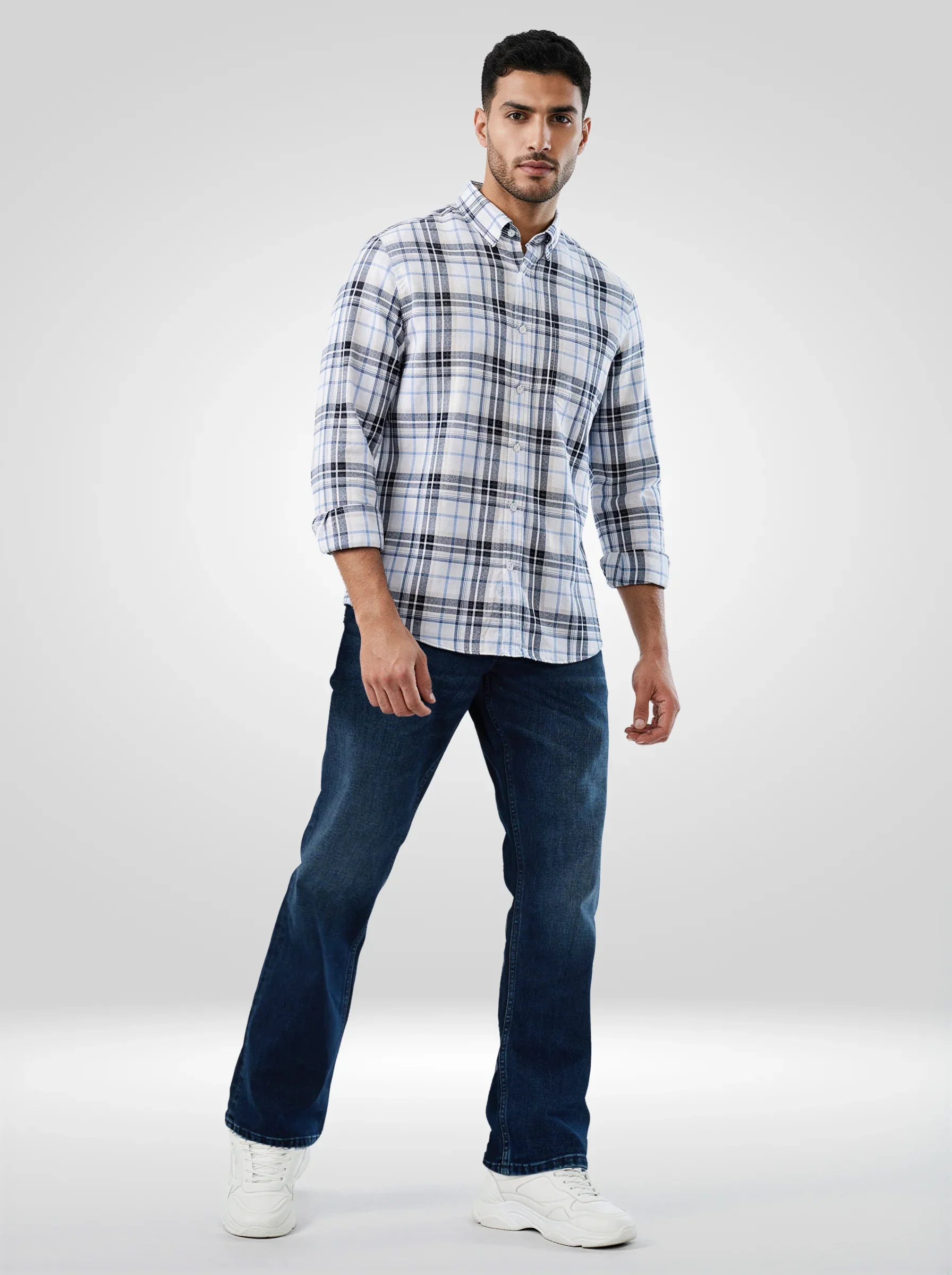 Men Rafter Jeans Boot Cut Fit Dark Blue Mid Rise