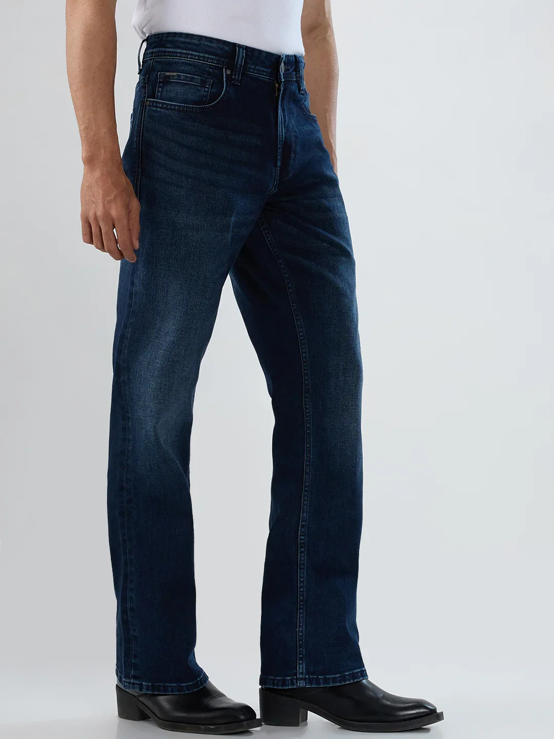 Men Rafter Jeans Boot Cut Fit Dark Blue Mid Rise - Image 5