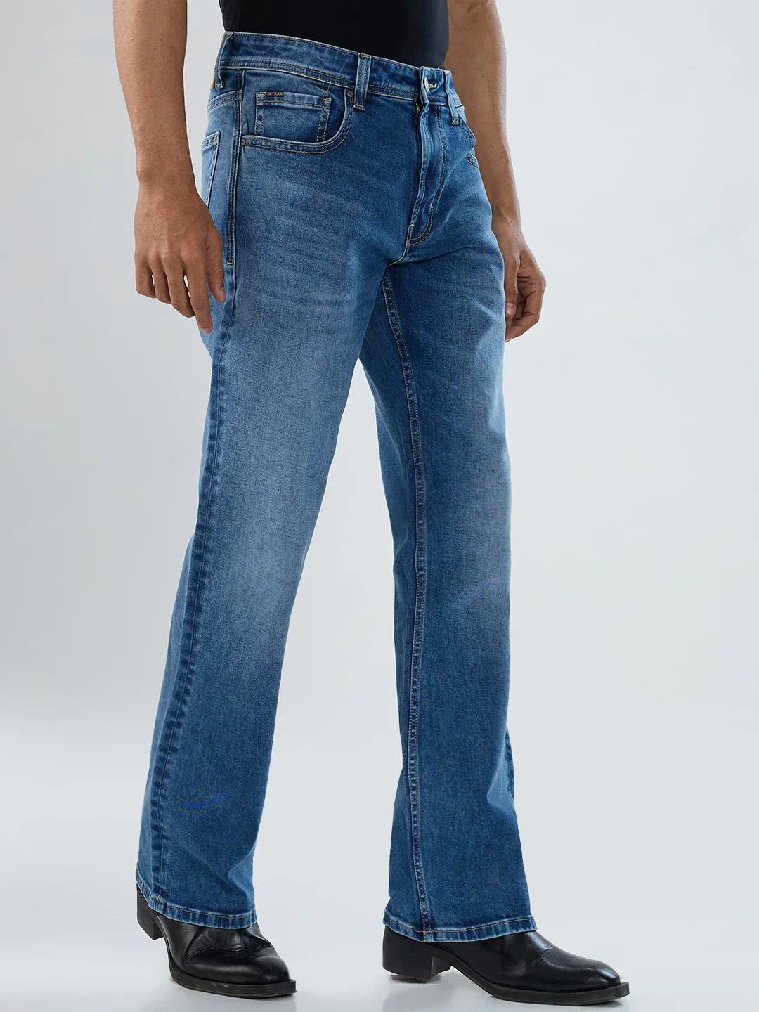 Men Rafter Jeans Boot Cut Fit Mid Blue Mid Rise - Image 5