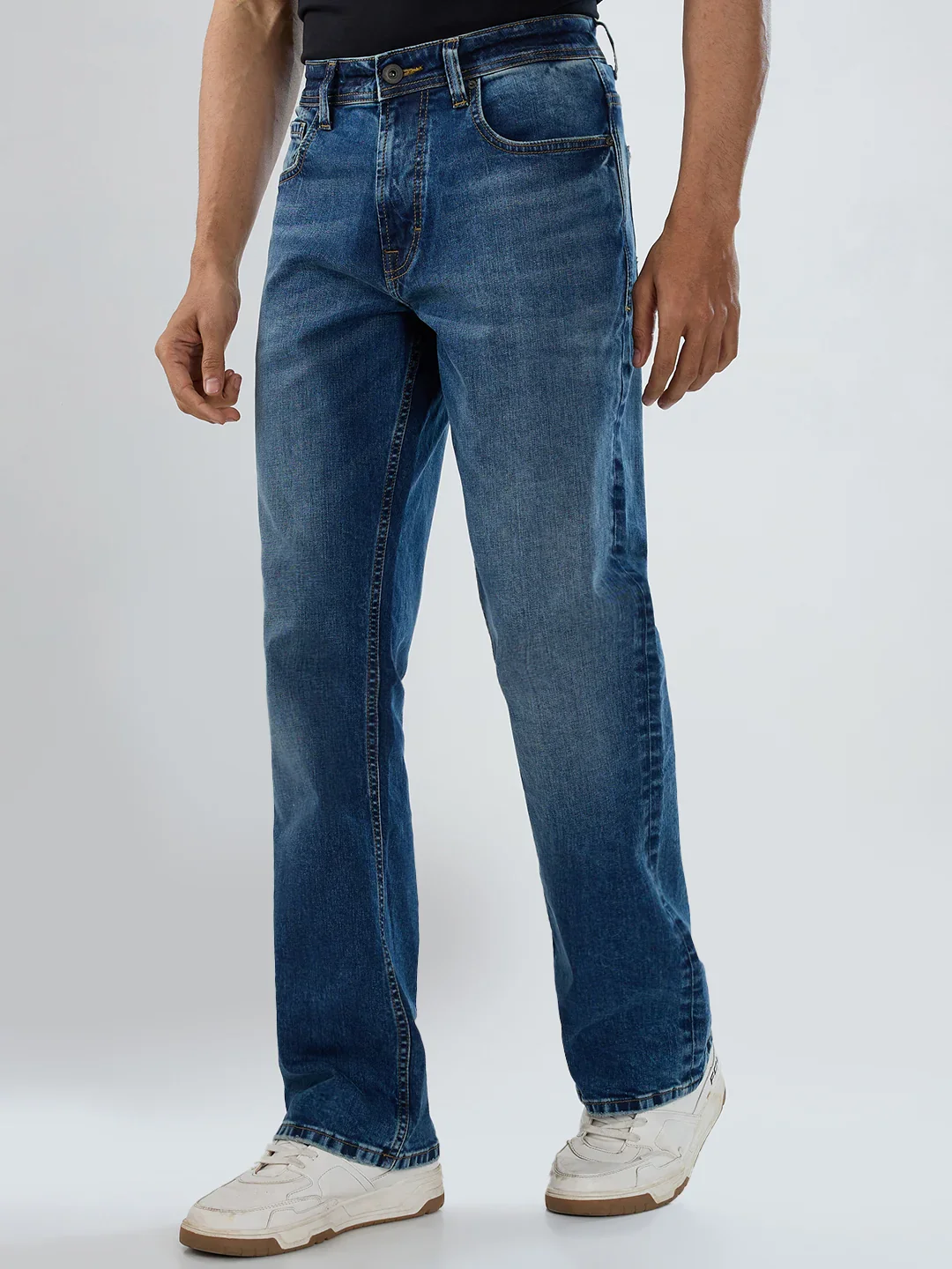 Men Rafter Jeans Boot Cut Fit Mid Blue Mid Rise - Image 3