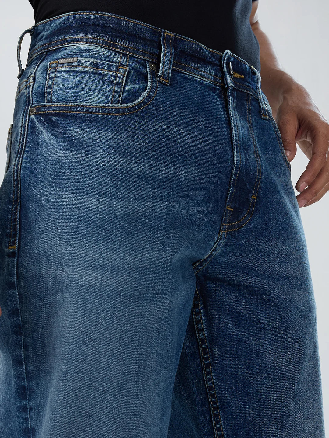 Men Rafter Jeans Boot Cut Fit Mid Blue Mid Rise - Image 4