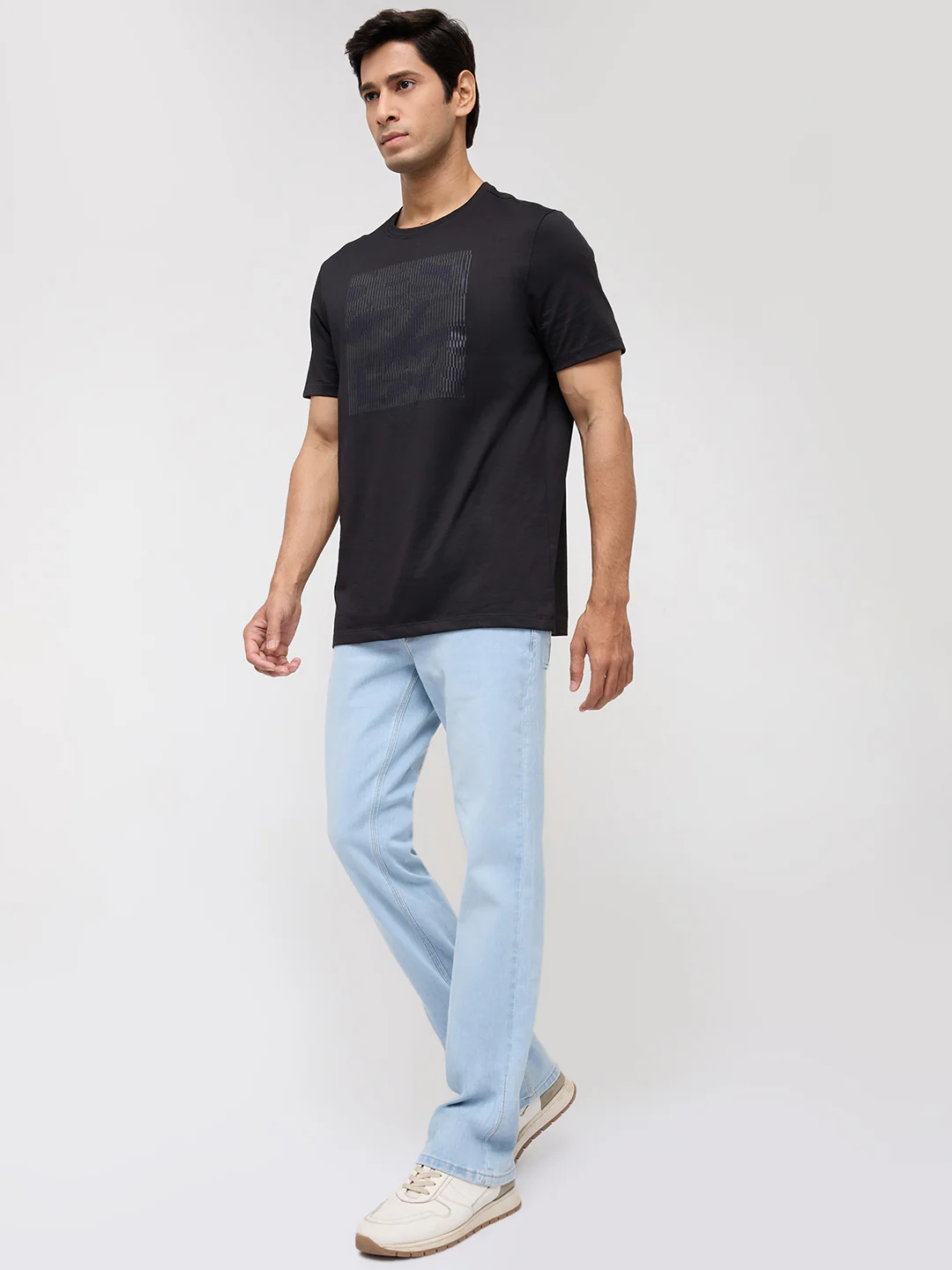Men Rafter Jeans Boot Cut Fit Light Blue Mid Rise