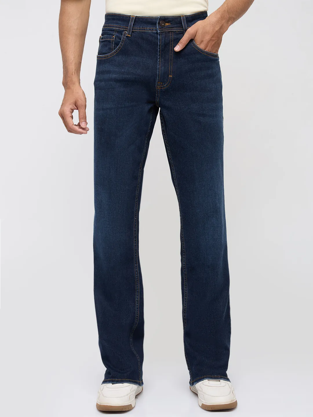 Men Rafter Jeans Boot Cut Fit Dark Blue Mid Rise - Image 2