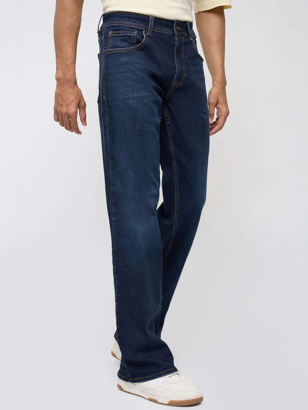 Men Rafter Jeans Boot Cut Fit Dark Blue Mid Rise - Image 3