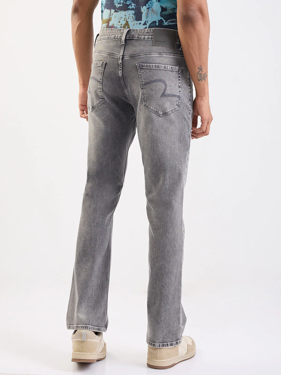 Men Jeans Regular Fit Grey Mid Rise - Image 4