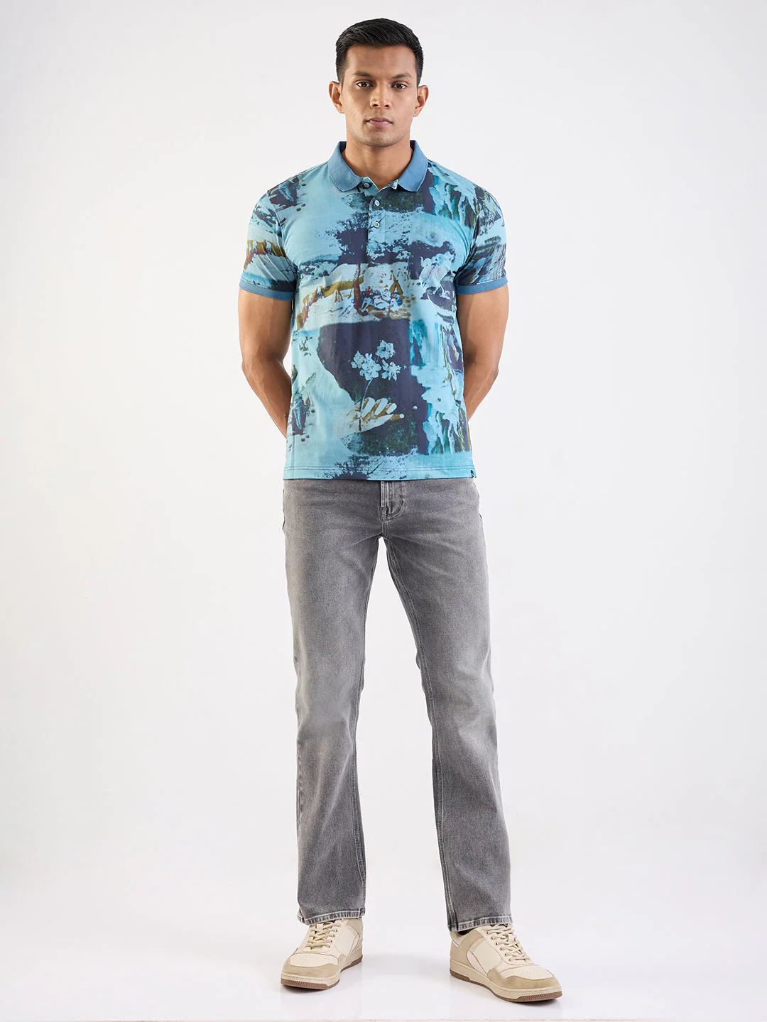 Men Jeans Regular Fit Grey Mid Rise - Image 5