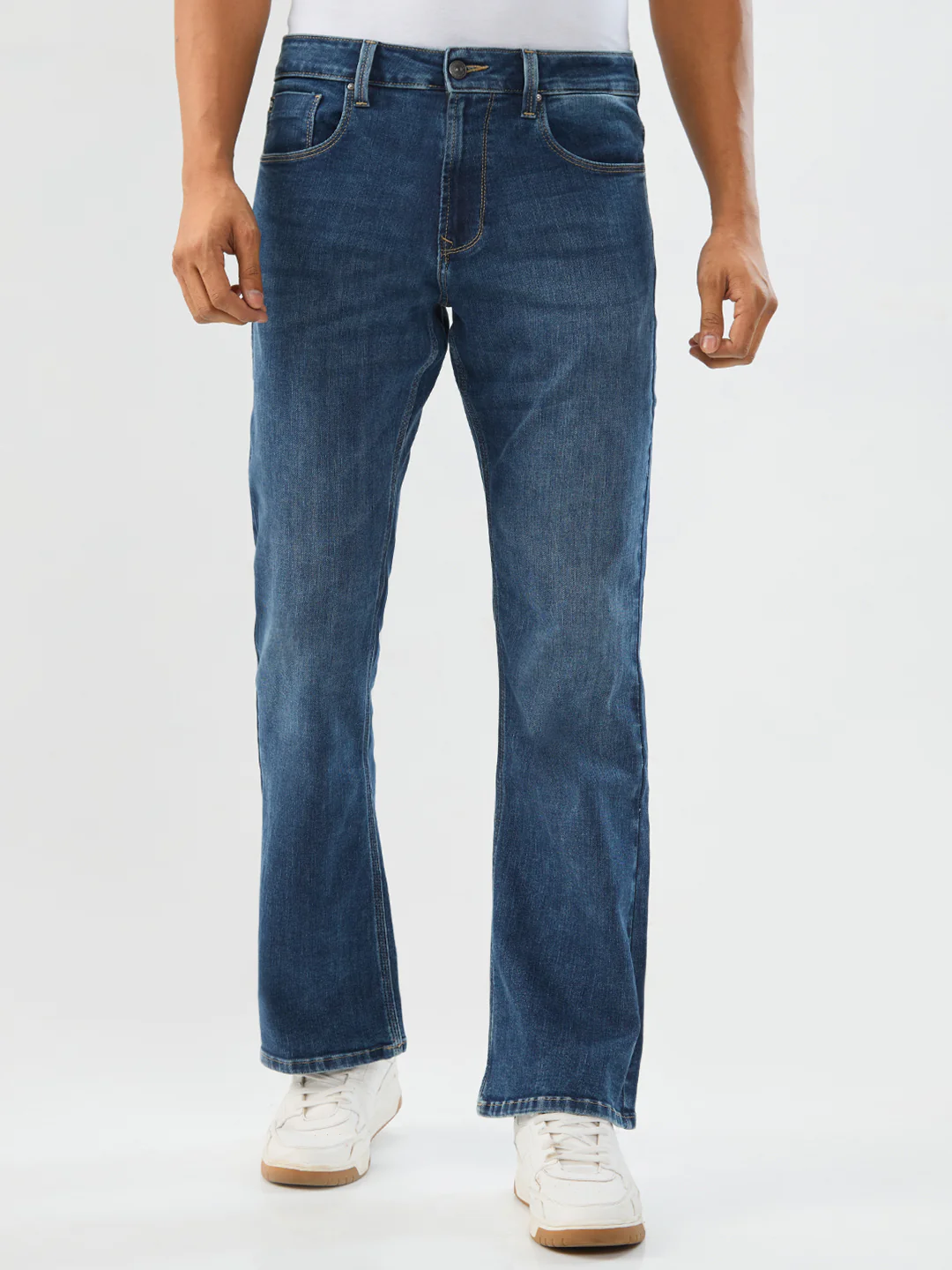 Men Rafter Jeans Boot Cut Fit Blue Mid Rise