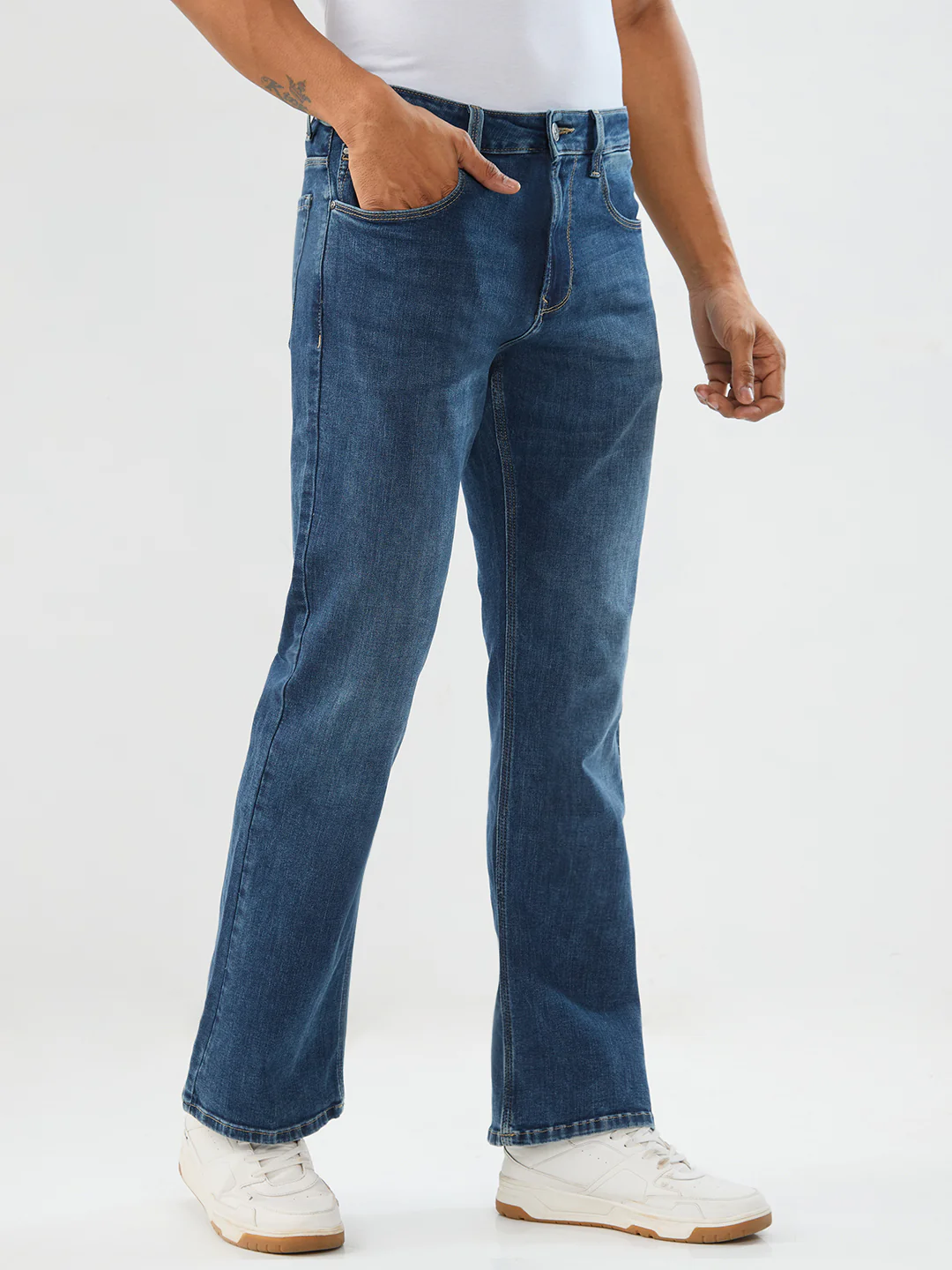 Men Rafter Jeans Boot Cut Fit Blue Mid Rise - Image 2