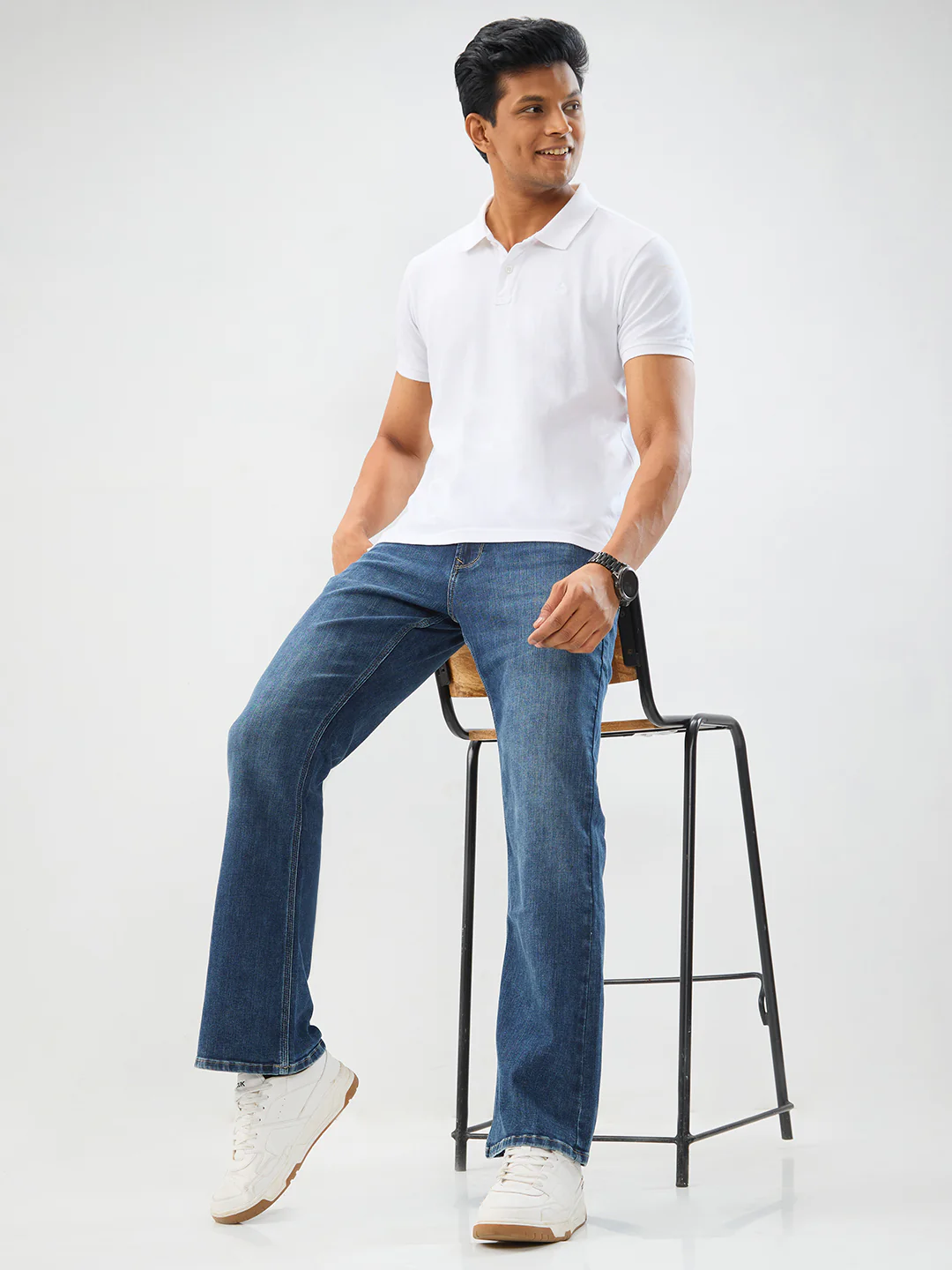 Men Rafter Jeans Boot Cut Fit Blue Mid Rise - Image 7