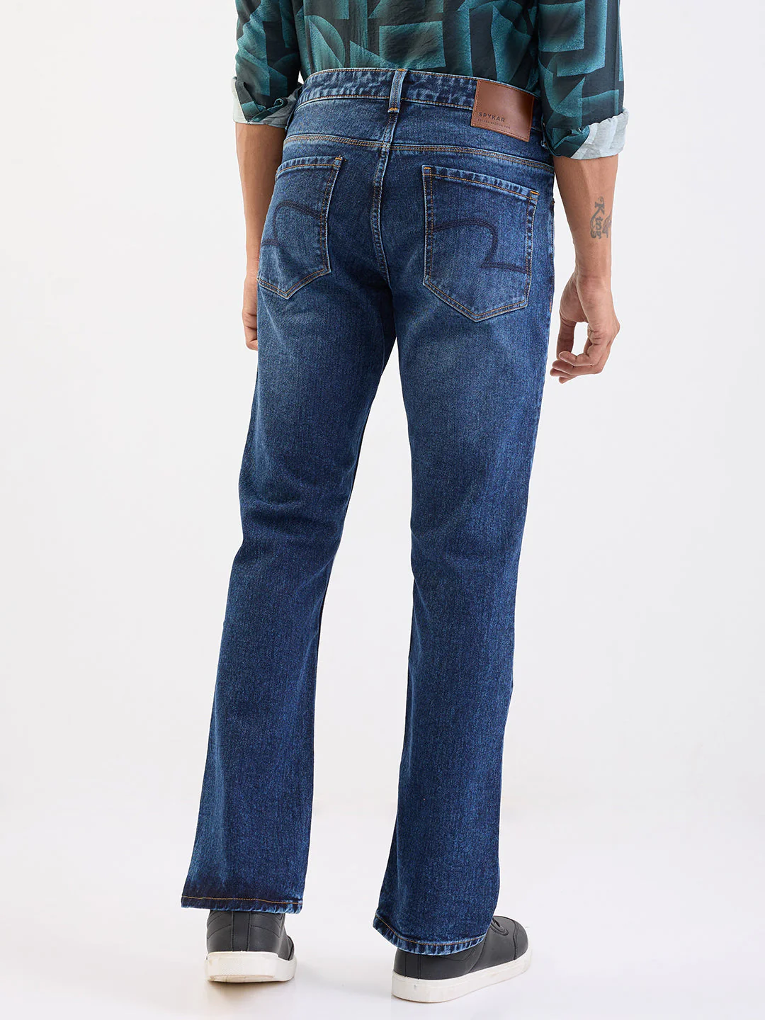 Men Jeans Regular Fit Dark Blue Mid Rise - Image 4