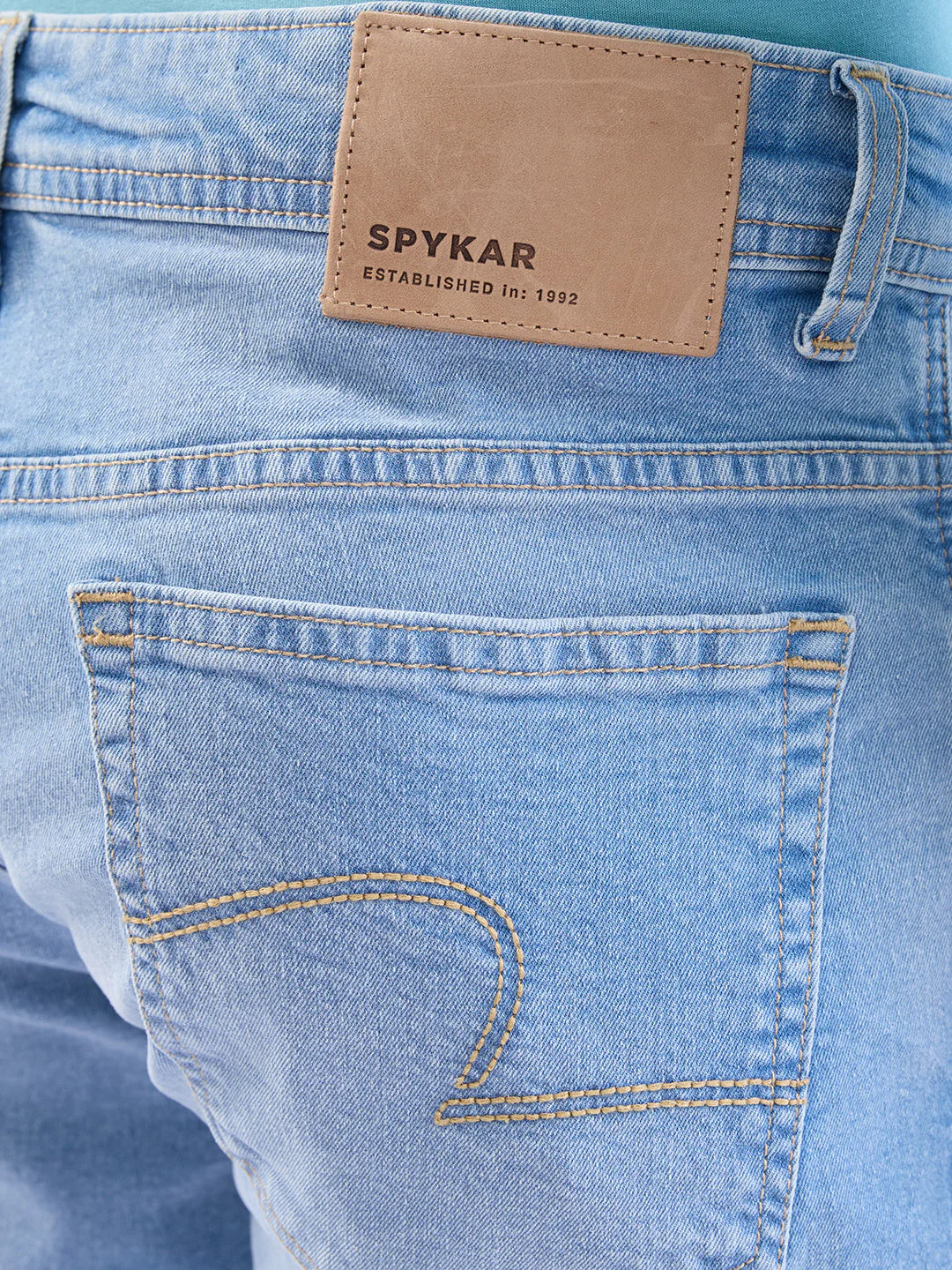 Men Jeans Regular Fit Light Blue Mid Rise - Image 8