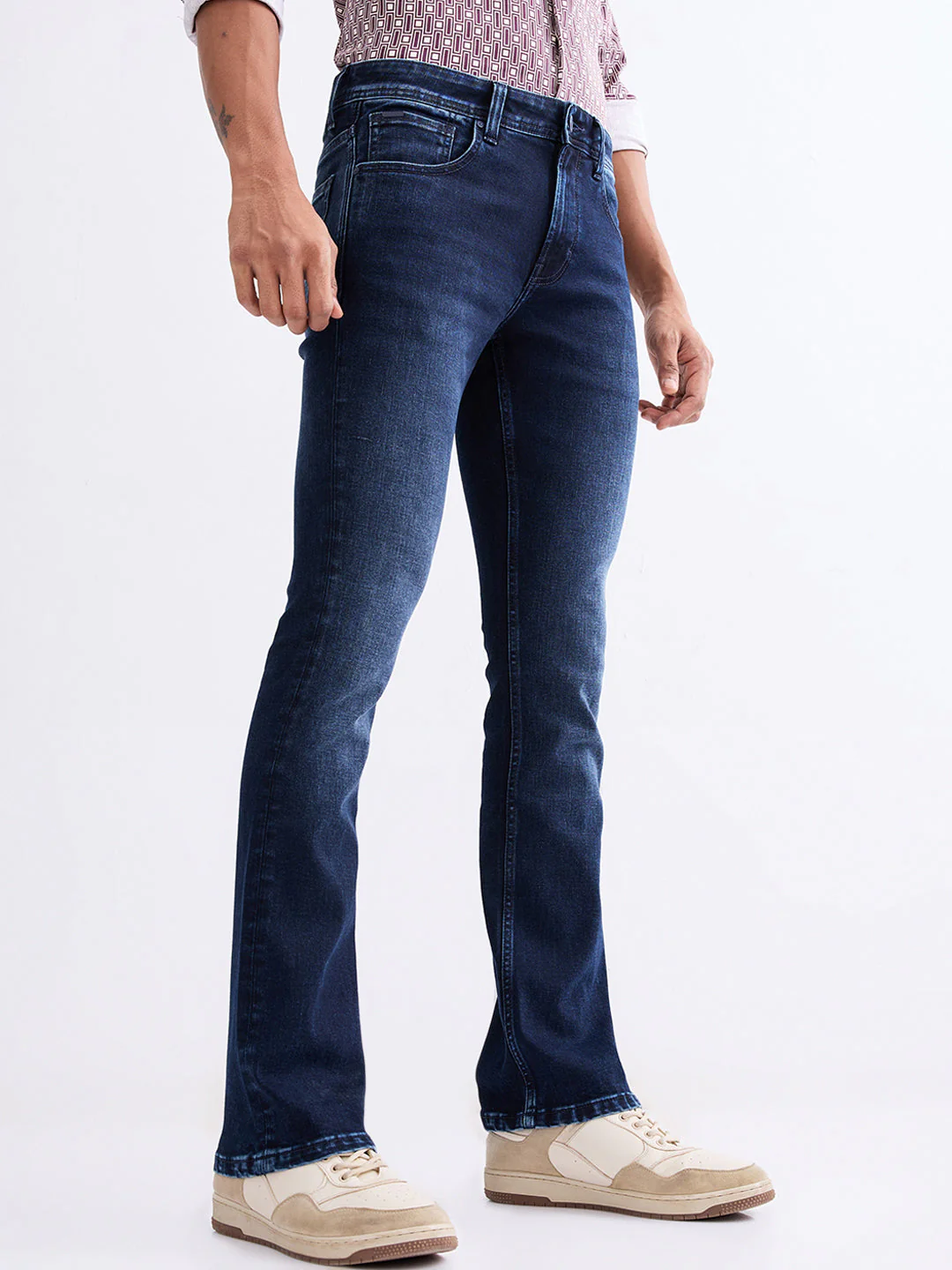 Men Jeans Regular Fit Dark Blue Mid Rise - Image 2