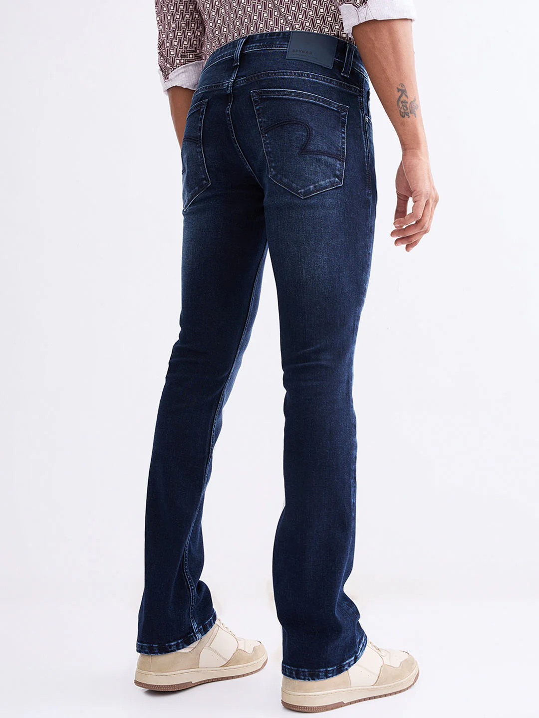 Men Jeans Regular Fit Dark Blue Mid Rise - Image 4