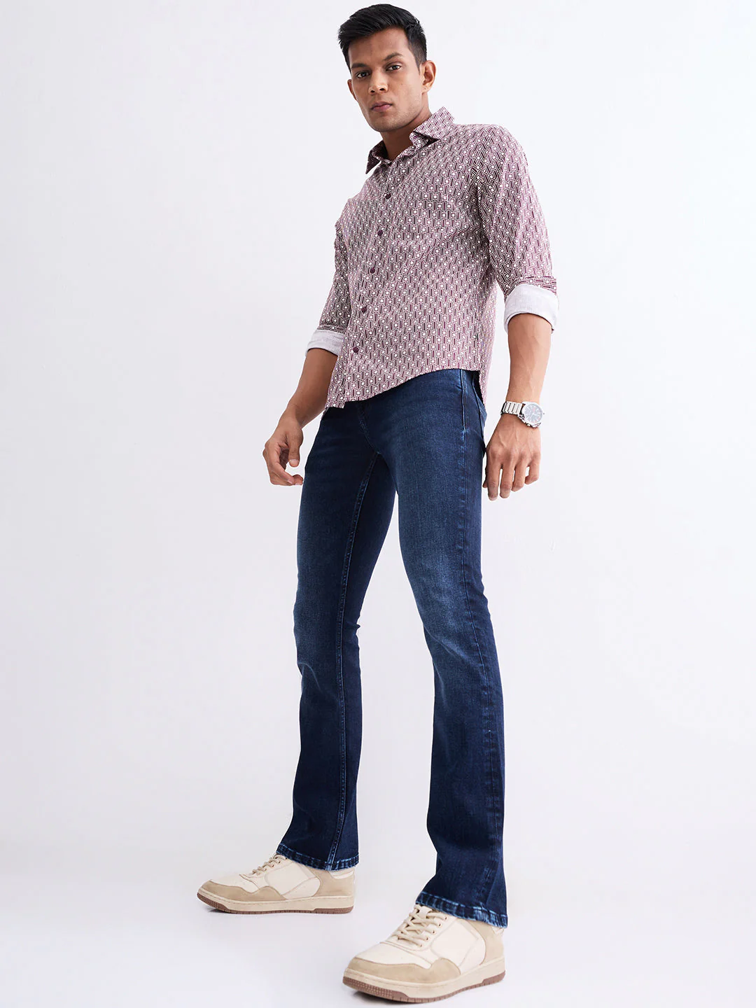 Men Jeans Regular Fit Dark Blue Mid Rise - Image 7