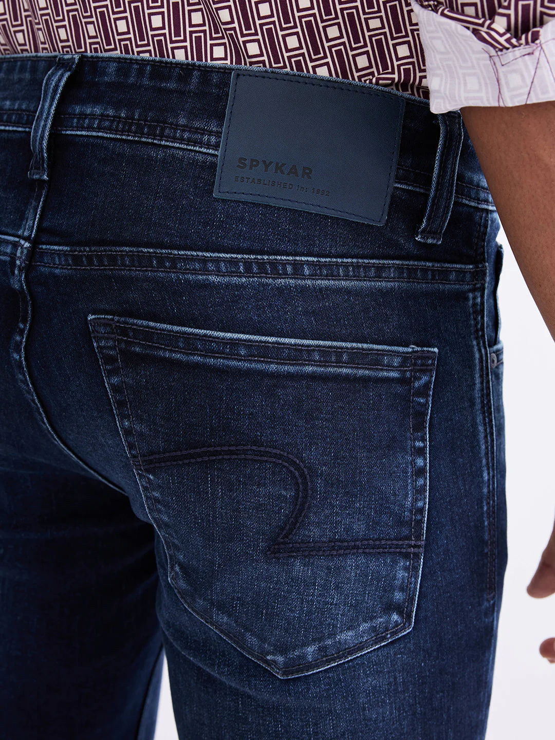 Men Jeans Regular Fit Dark Blue Mid Rise - Image 8
