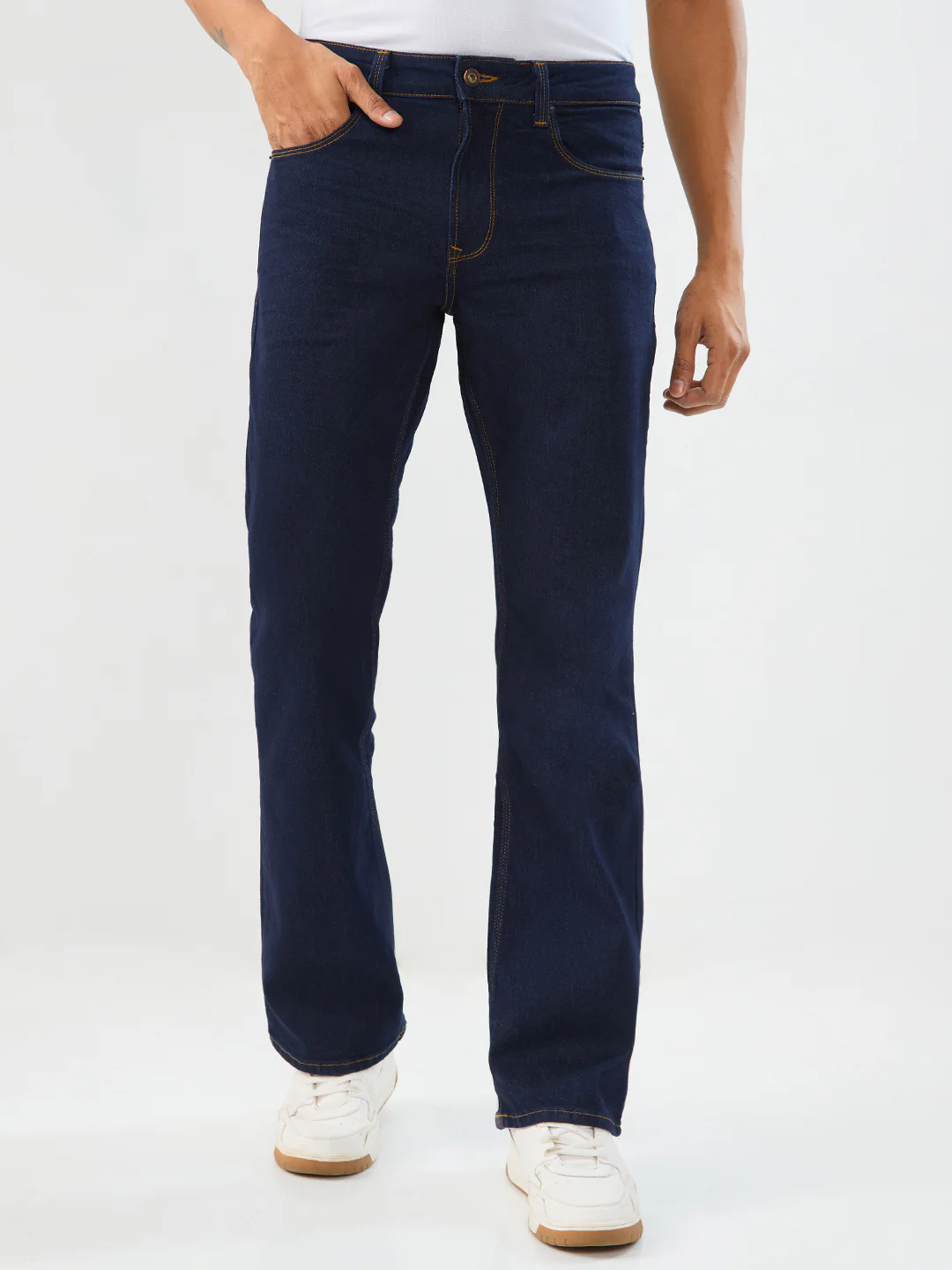 Men Rafter Jeans Boot Cut Fit Blue Mid Rise