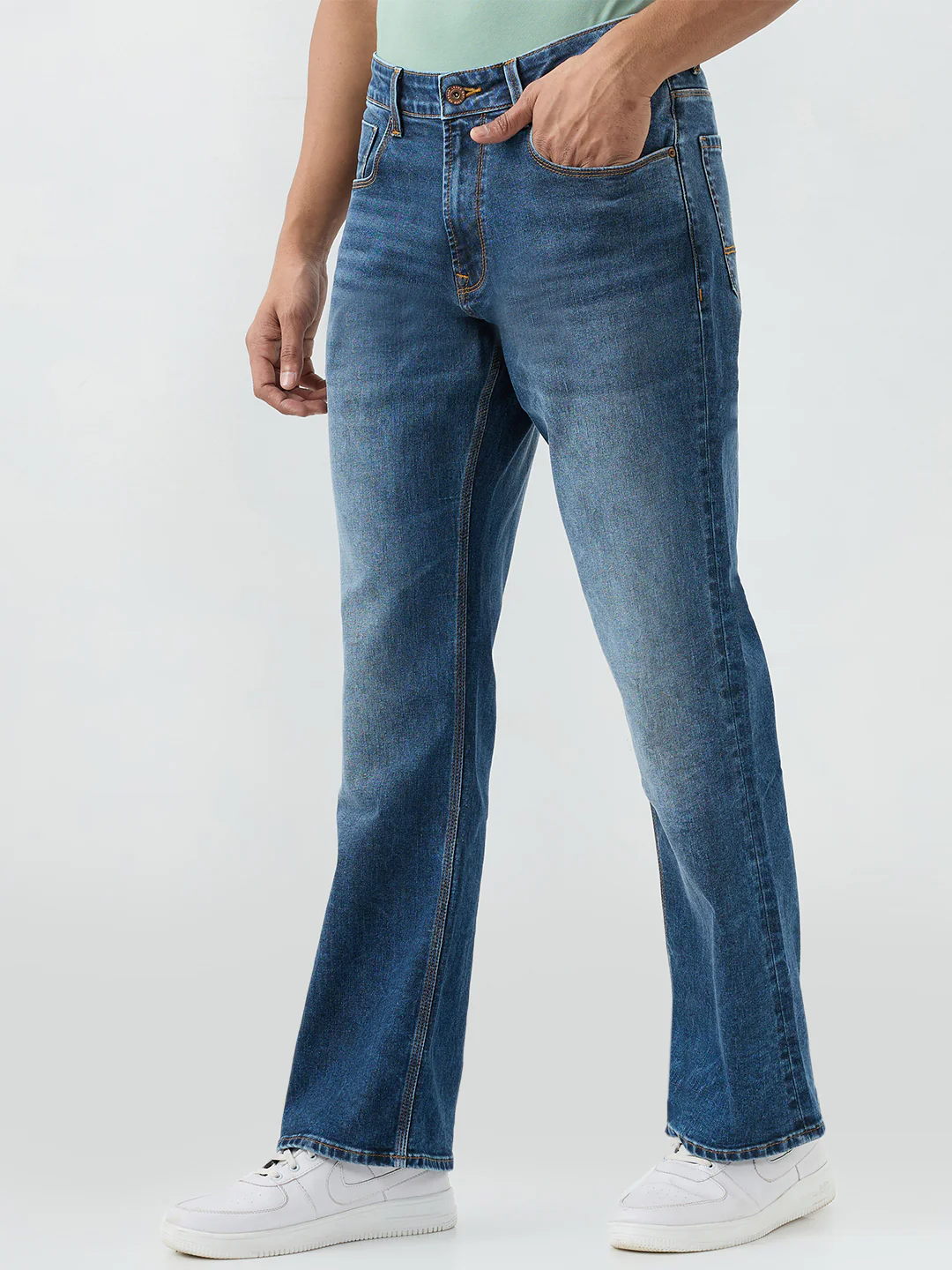 Men Rafter Jeans Boot Cut Fit Blue Mid Rise - Image 3
