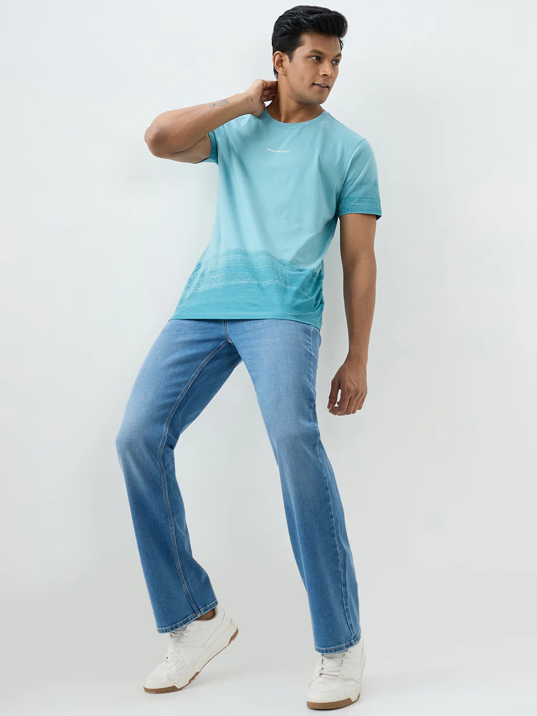 Men Rafter Jeans Boot Cut Fit Blue Mid Rise - Image 5