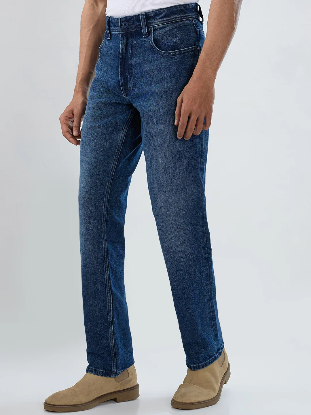 Men Chico Jeans Relaxed Fit Mid Blue Mid Rise - Image 3