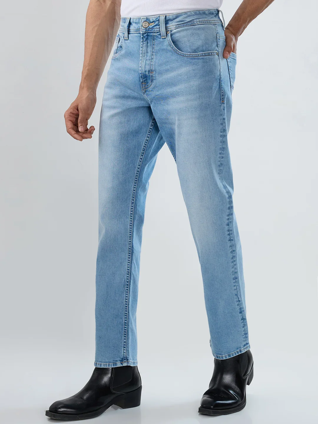 Men Chico Jeans Relaxed Fit Light Blue Mid Rise - Image 3