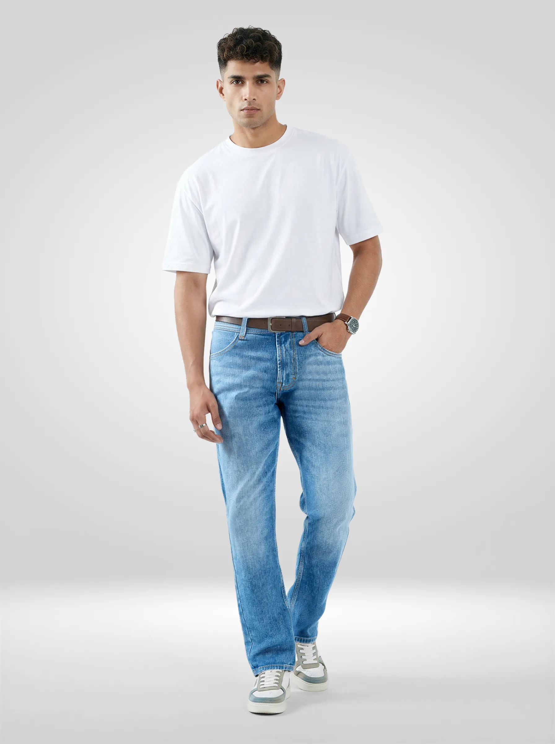 Men Chico Jeans Relaxed Fit Light Blue Mid Rise