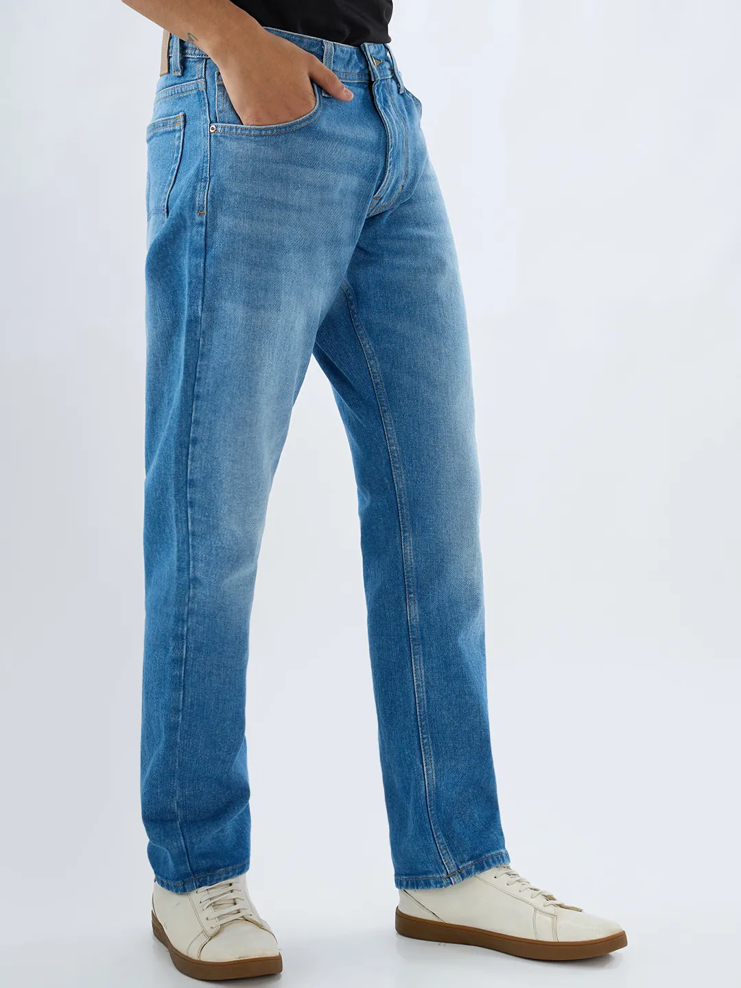 Men Chico Jeans Relaxed Fit Light Blue Mid Rise - Image 4