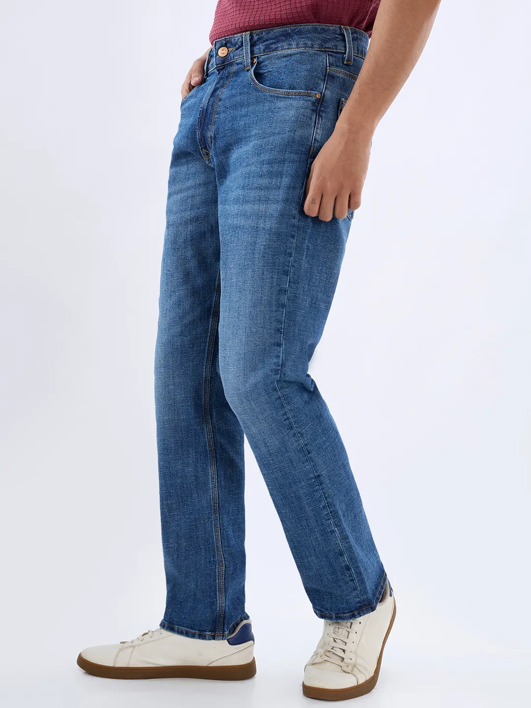 Men Chico Jeans Comfort Fit Mid Blue Mid Rise - Image 3