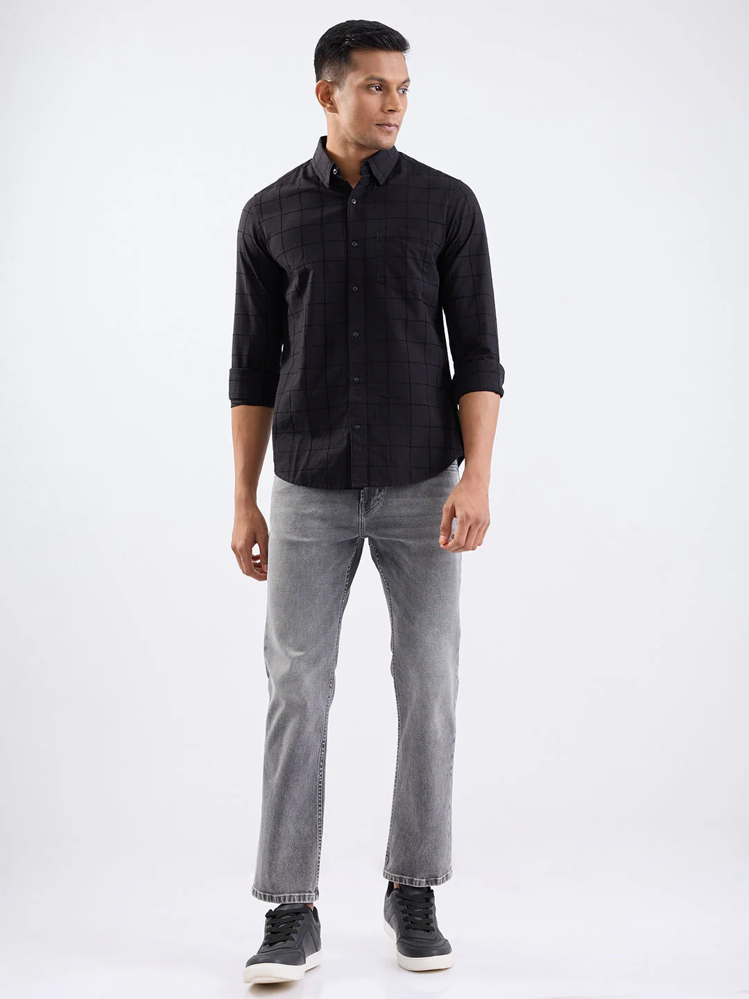 Men Jeans Relaxed Fit Grey Mid Rise - Image 5