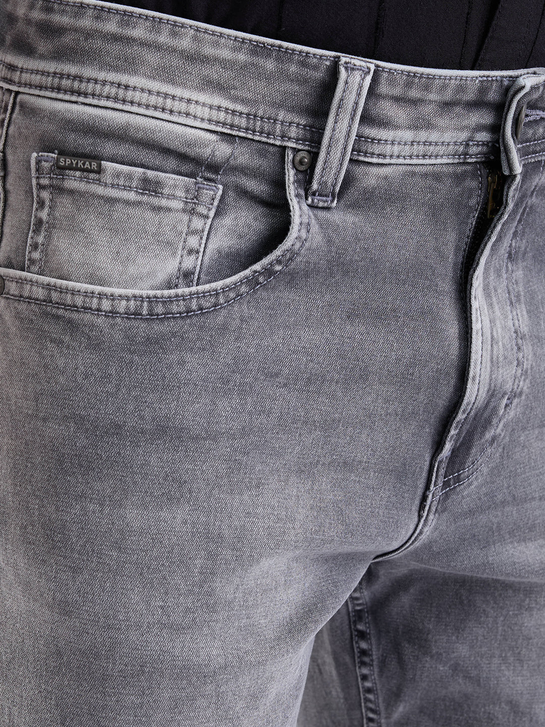 Men Jeans Relaxed Fit Grey Mid Rise - Image 6