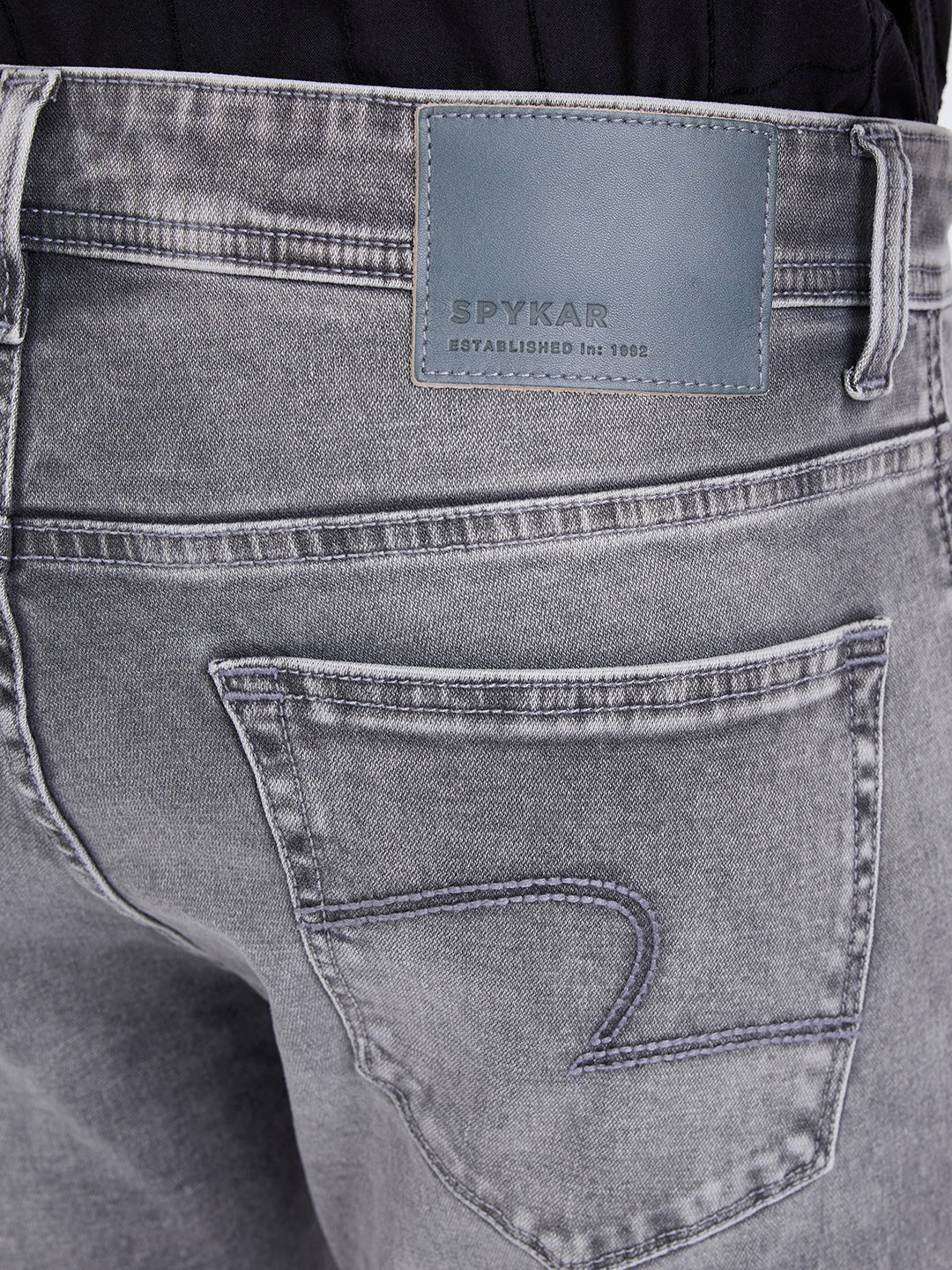Men Jeans Relaxed Fit Grey Mid Rise - Image 8