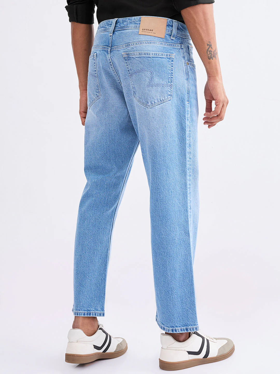 Men Jeans Relaxed Fit Light Blue Mid Rise - Image 4