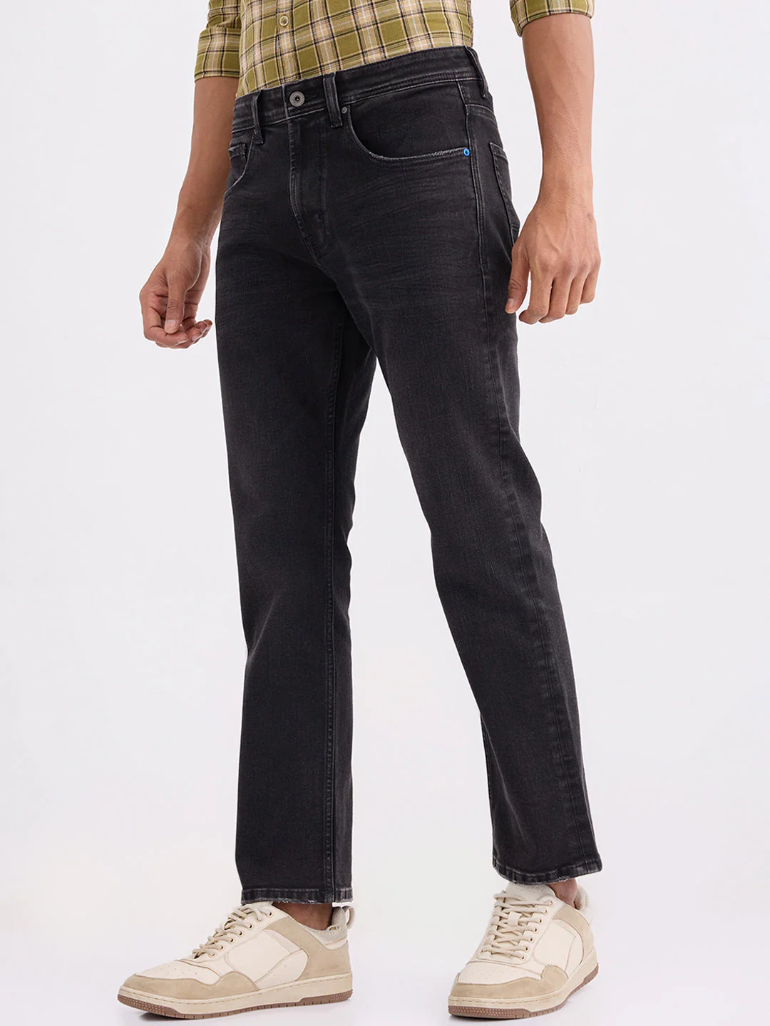 Men Jeans Relaxed Fit Black Mid Rise - Image 3