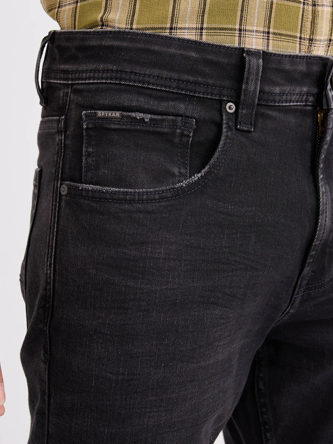 Men Jeans Relaxed Fit Black Mid Rise - Image 6