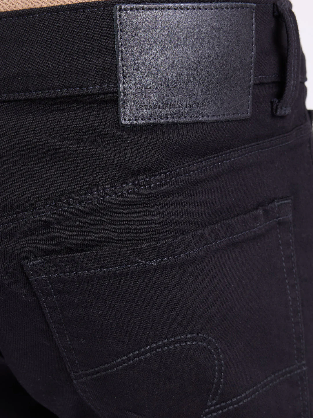 Men Jeans Relaxed Fit Black Mid Rise - Image 6