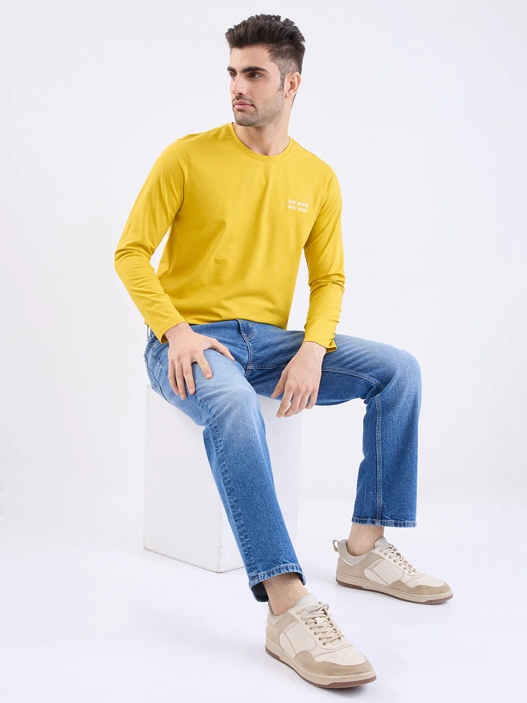 Men Jeans Relaxed Fit Blue Mid Rise - Image 7