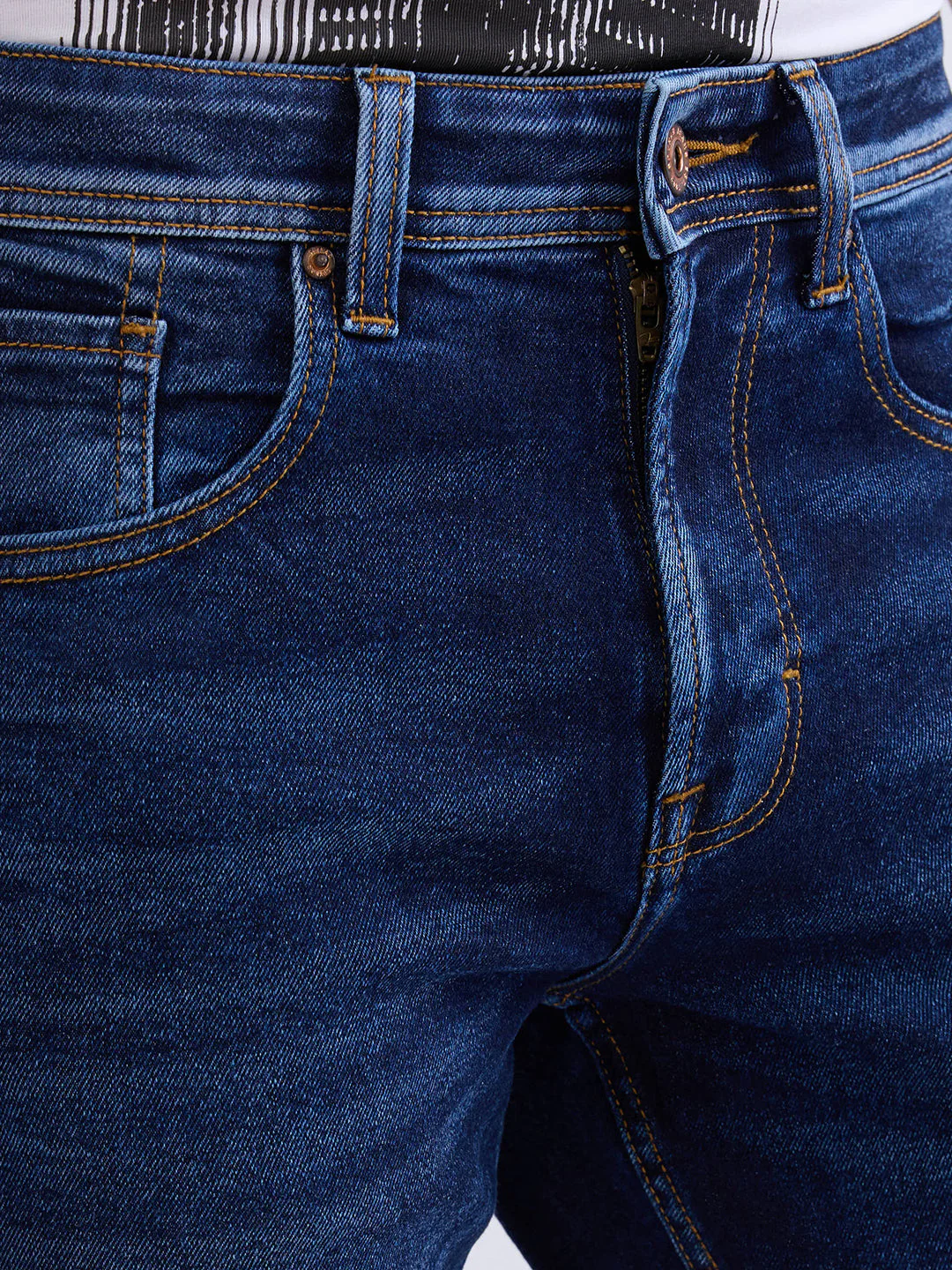 Men Jeans Relaxed Fit Dark Blue Mid Rise - Image 6