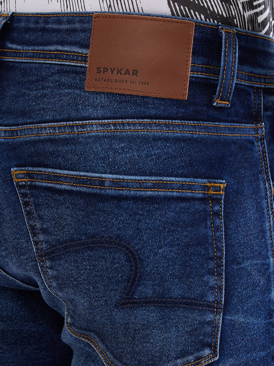 Men Jeans Relaxed Fit Dark Blue Mid Rise - Image 8