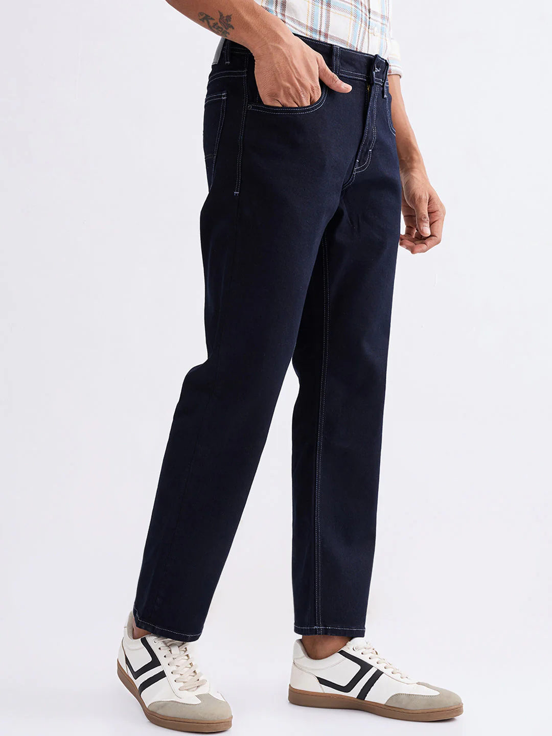 Men Jeans Relaxed Fit Blue Mid Rise - Image 2