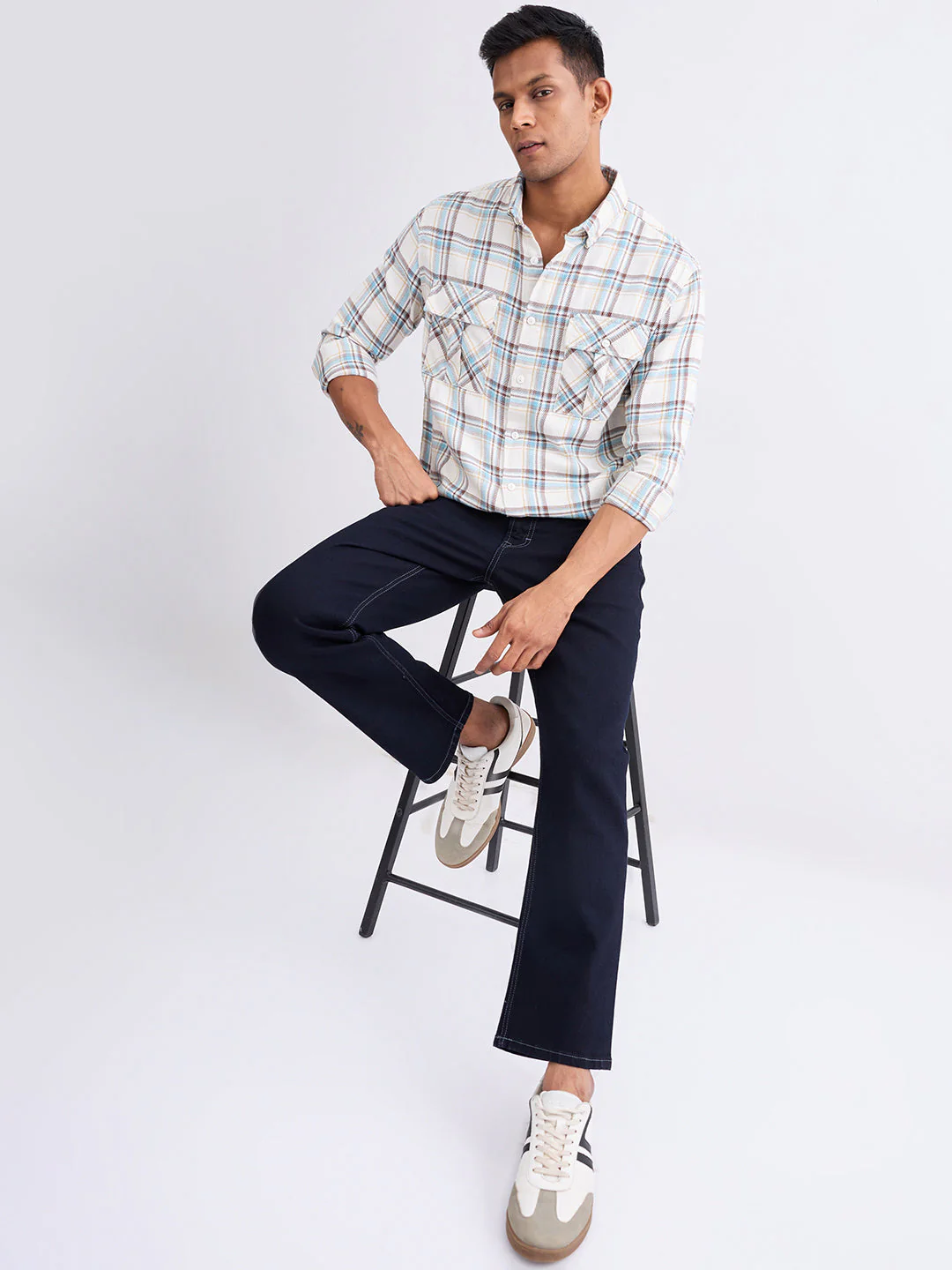 Men Jeans Relaxed Fit Blue Mid Rise - Image 7