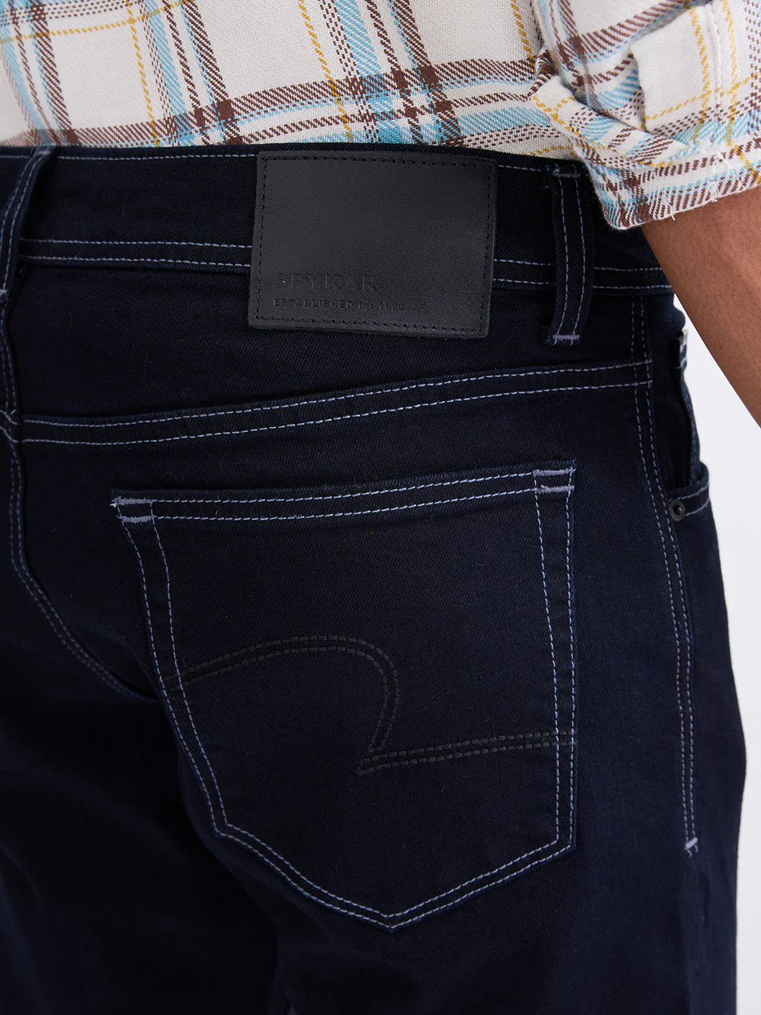 Men Jeans Relaxed Fit Blue Mid Rise - Image 8