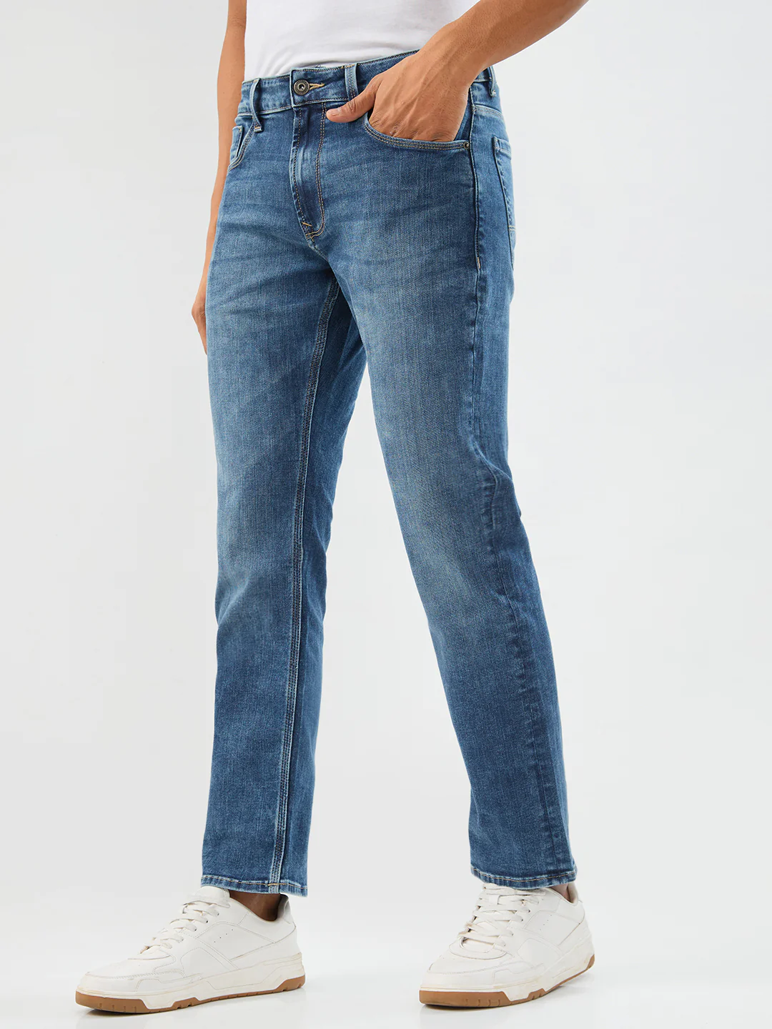 Men Chico Jeans Relaxed Fit Mid Blue Mid Rise - Image 3
