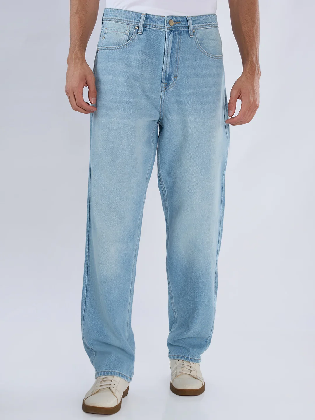 Men Ikemen Jeans Loose Fit Light Blue Low Rise - Image 2