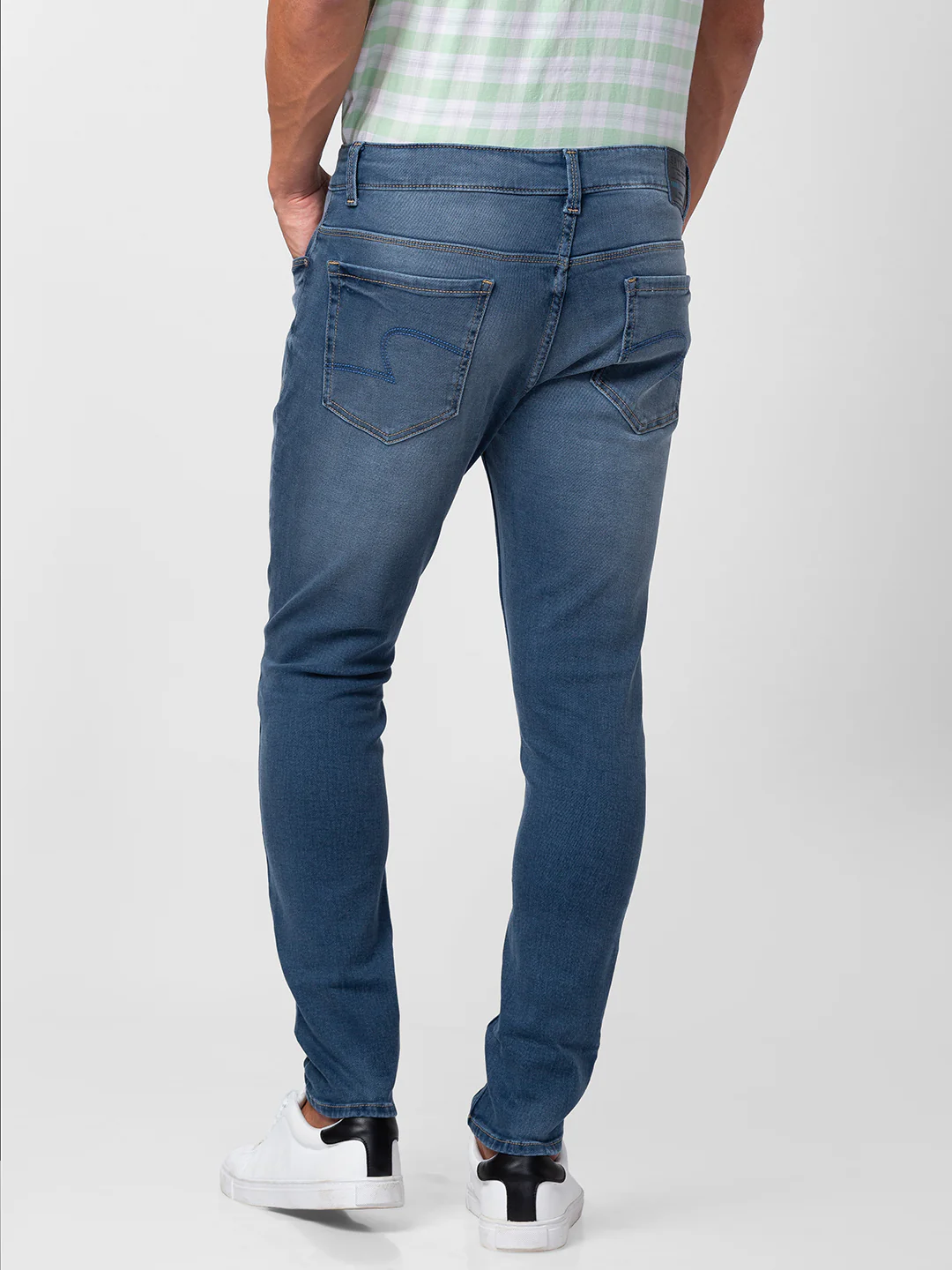 Men Kano Jeans Slim Fit Mid Blue Mid Rise - Image 3