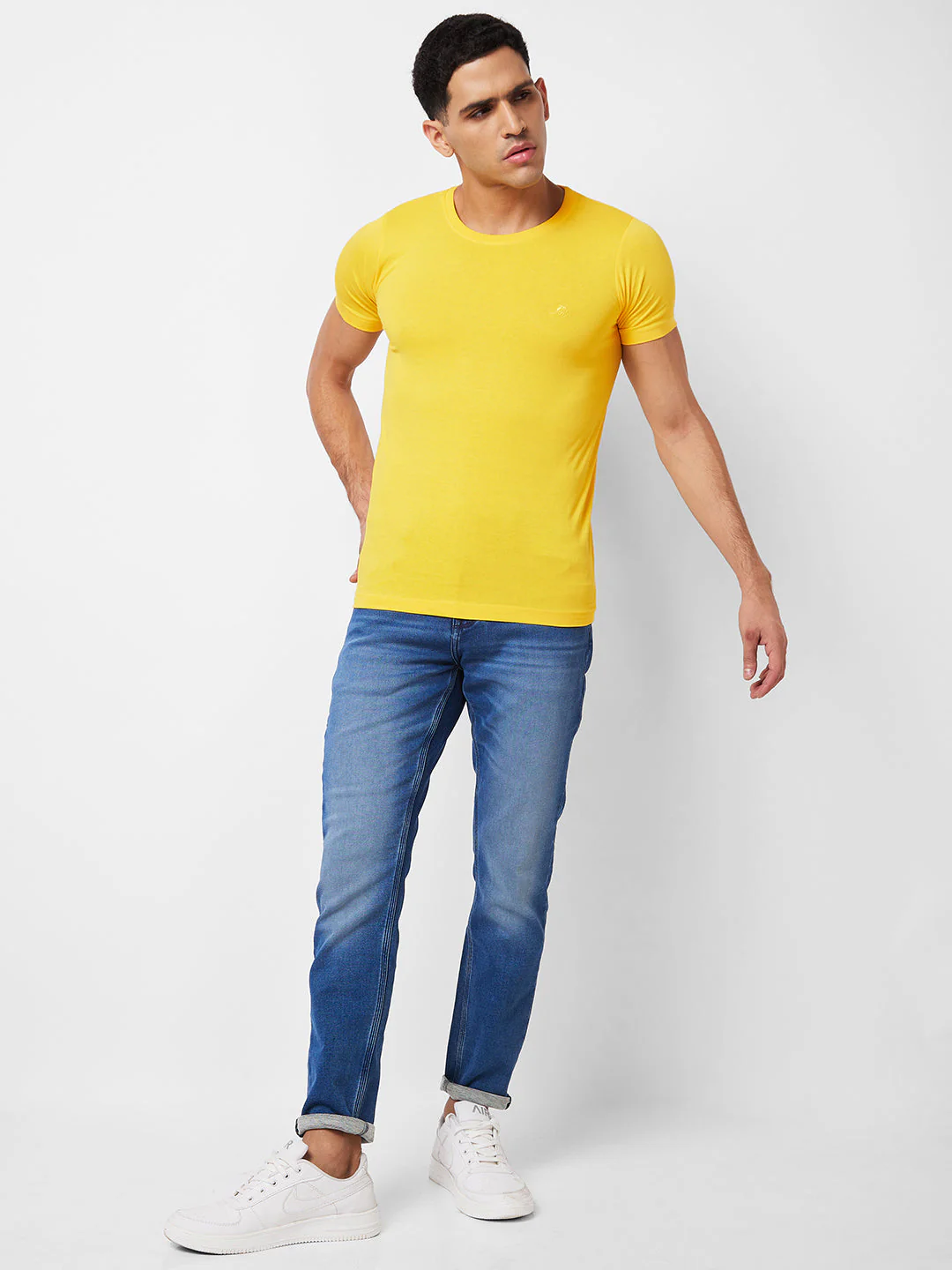 Men Jeans Slim Fit Blue Mid Rise - Image 2
