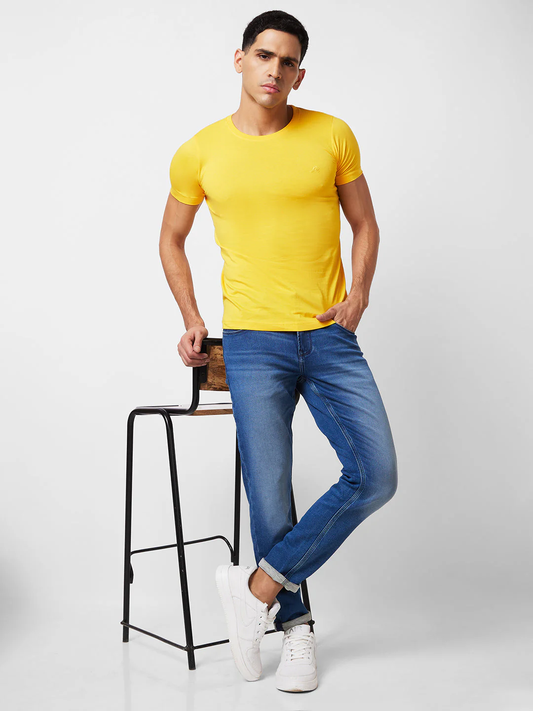 Men Jeans Slim Fit Blue Mid Rise - Image 6