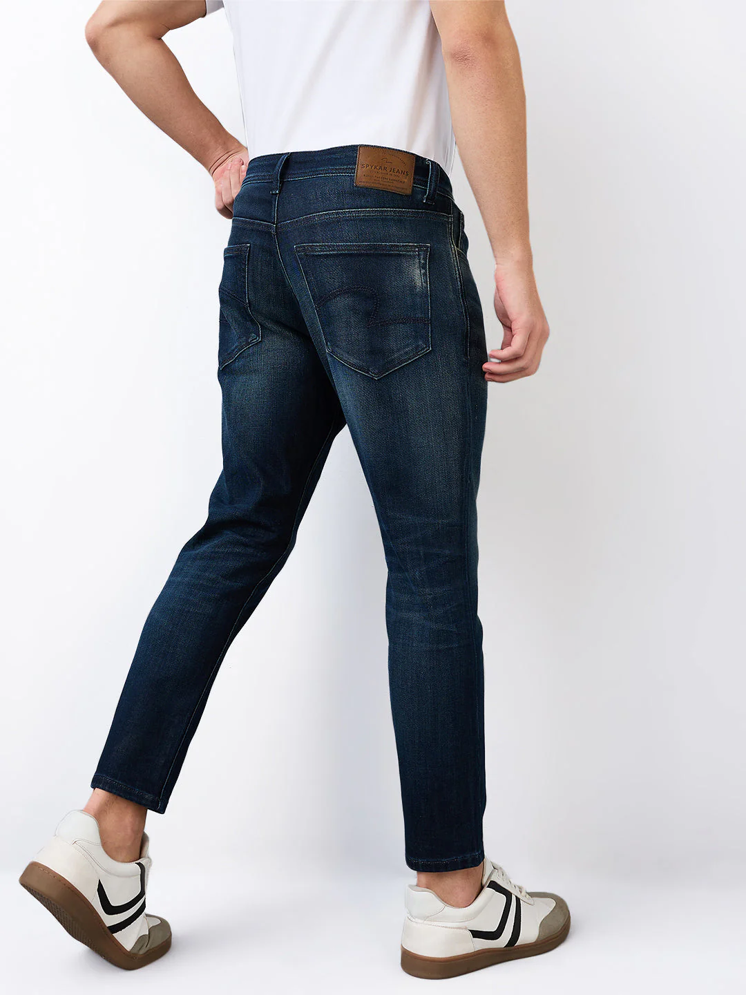 Men Jeans Slim Fit Vintage Blue Mid Rise - Image 5