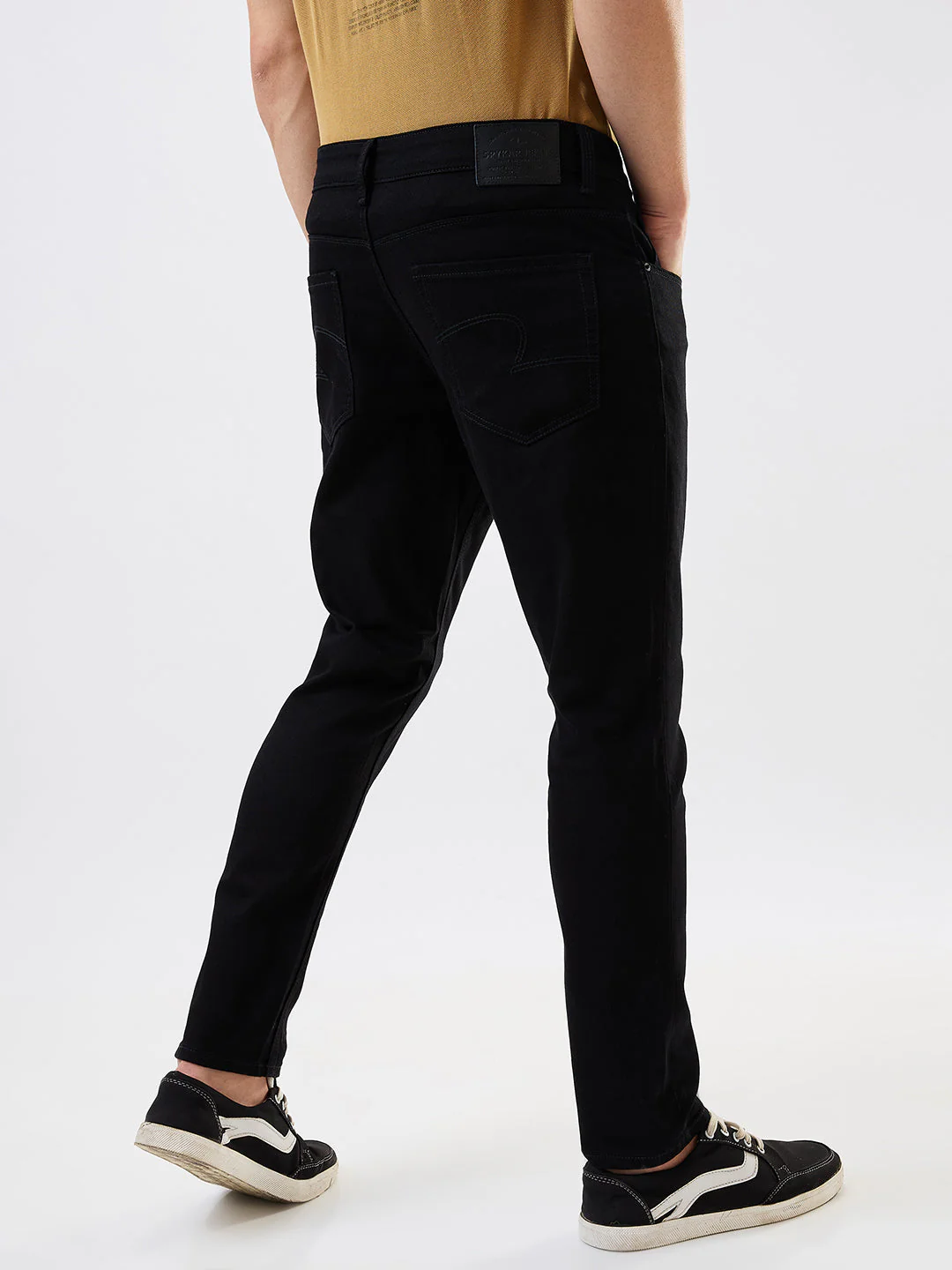 Men Jeans Slim Fit Black Mid Rise - Image 3
