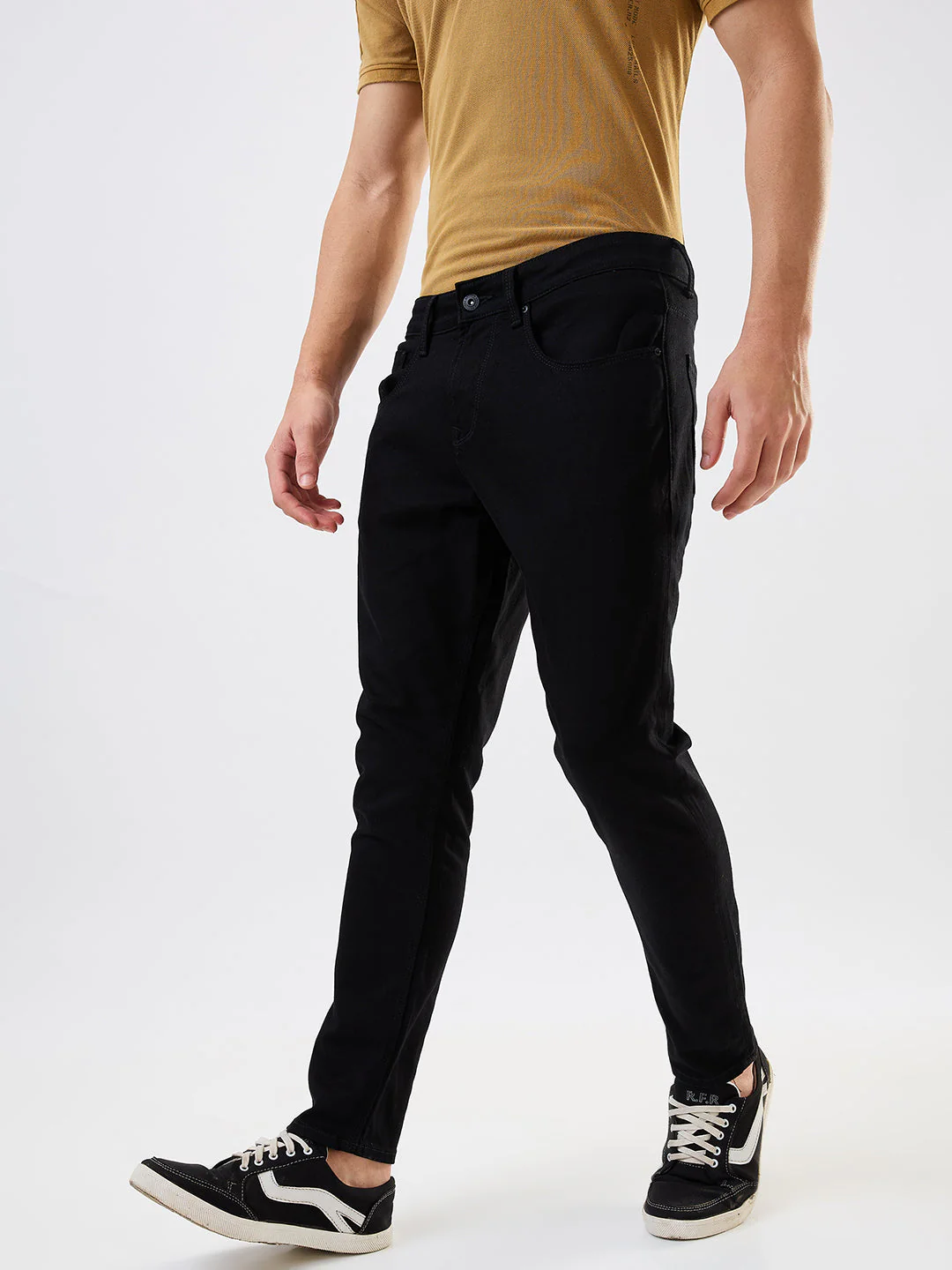Men Jeans Slim Fit Black Mid Rise - Image 4