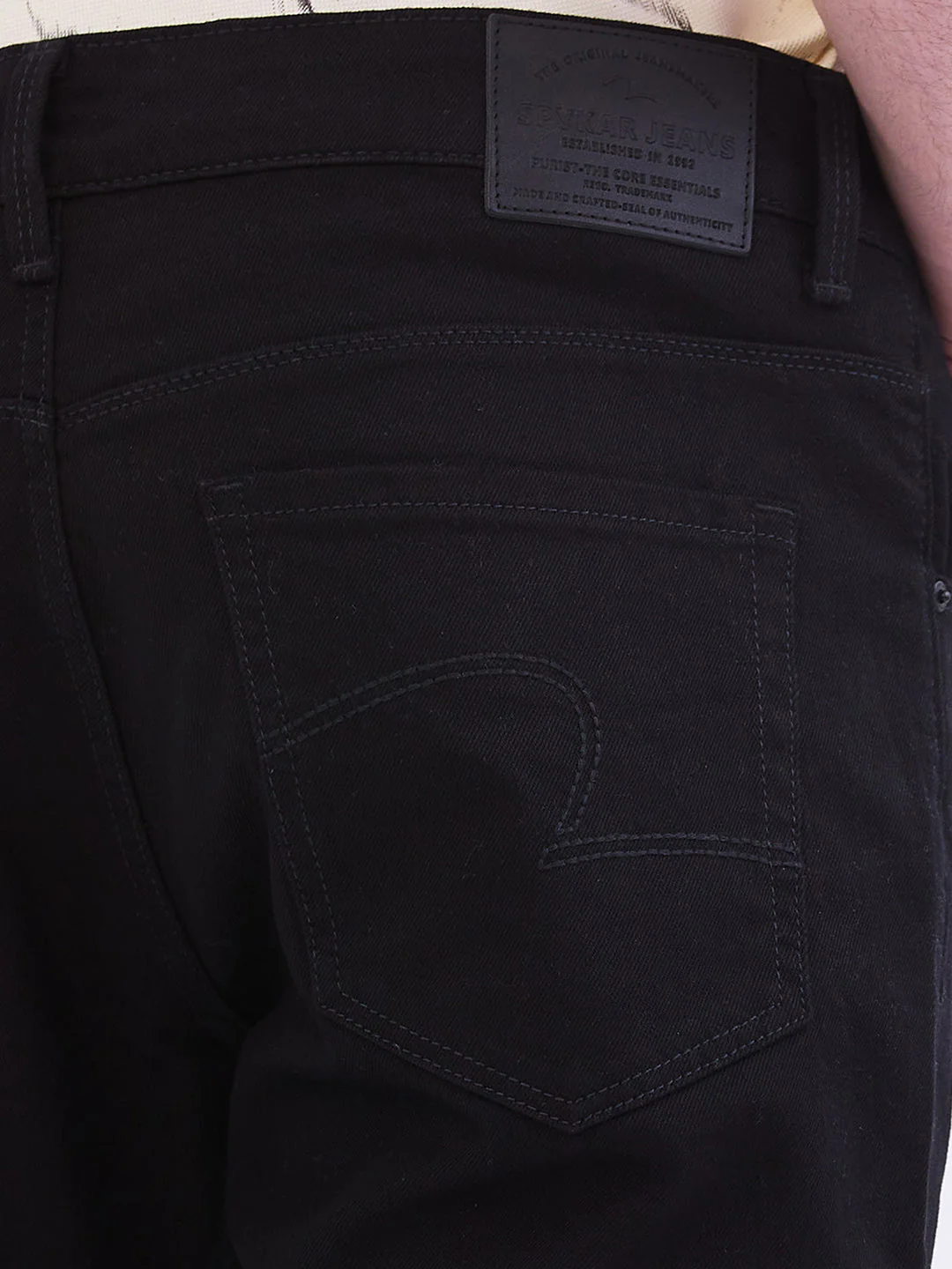 Men Jeans Slim Fit Black Mid Rise - Image 8